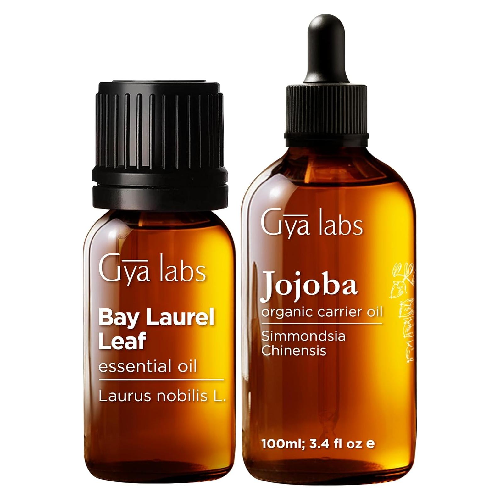 Set de Aceites Esenciales Gya Labs: Laurel 10 ml y Jojoba 100 ml