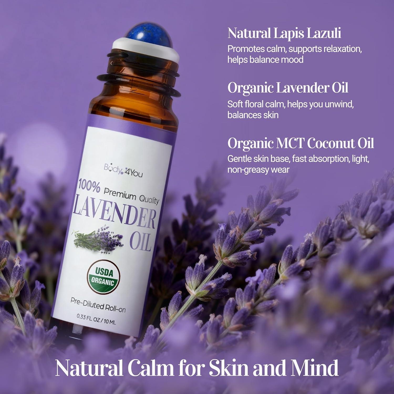 Aceite Esencial de Lavanda Roll On BodyJ4You 10ml - Puro y Orgánico