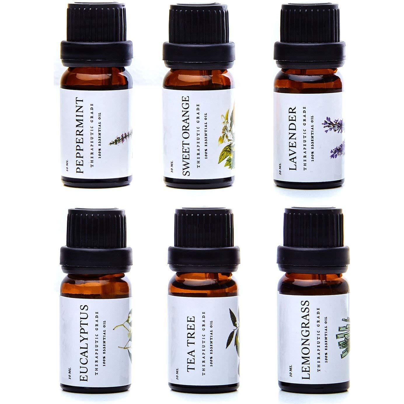 Set de Aceites Esenciales Puros 10ml - Aromaterapia 6 Piezas