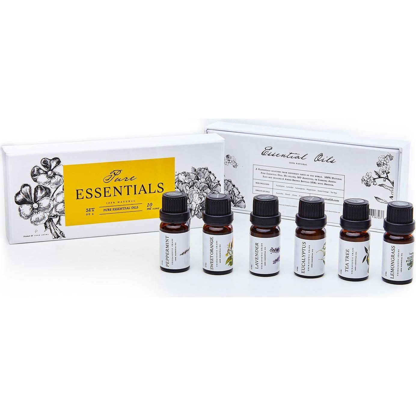 Set de Aceites Esenciales Puros 10ml - Aromaterapia 6 Piezas