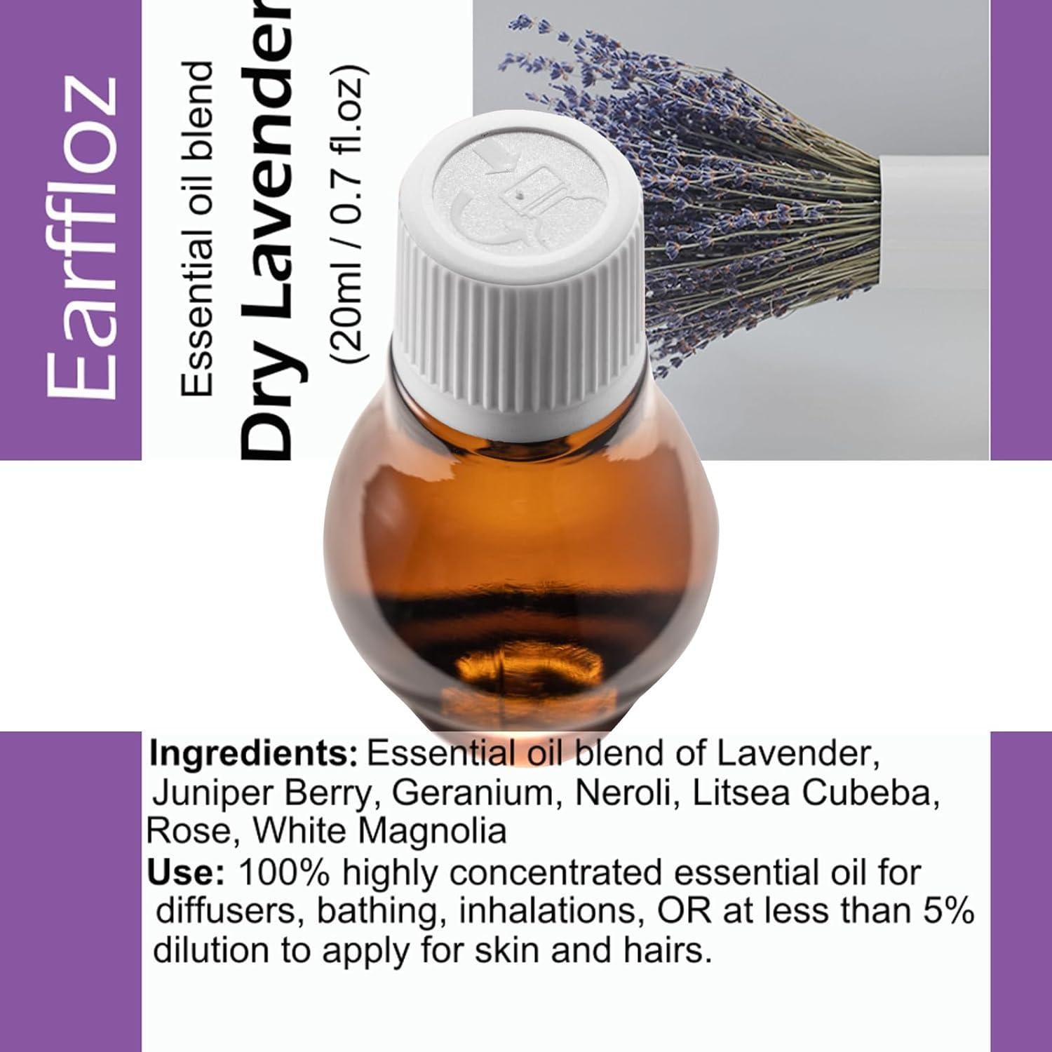 Kit 2 Fragancias Aceite Esencial Earffloz 20ml Limón y Lavanda
