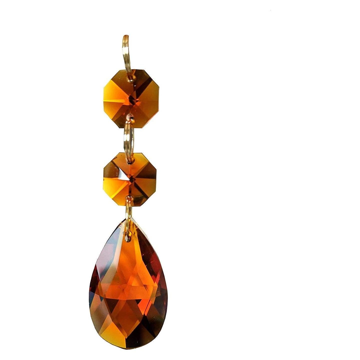 Candelabro de Cristal Ámbar Oscuro Waner 20 Piezas 7.62 cm