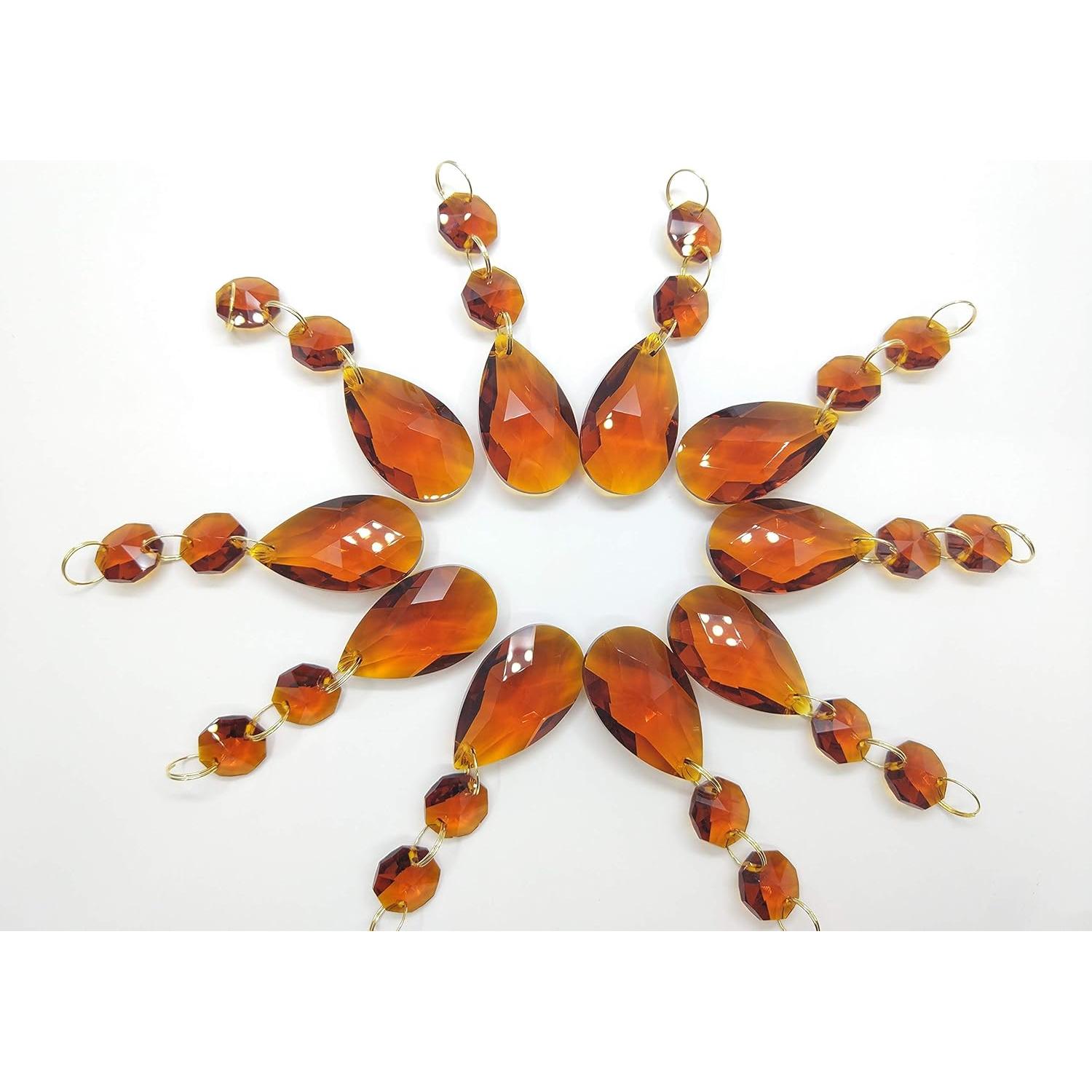 Candelabro de Cristal Ámbar Oscuro Waner 20 Piezas 7.62 cm