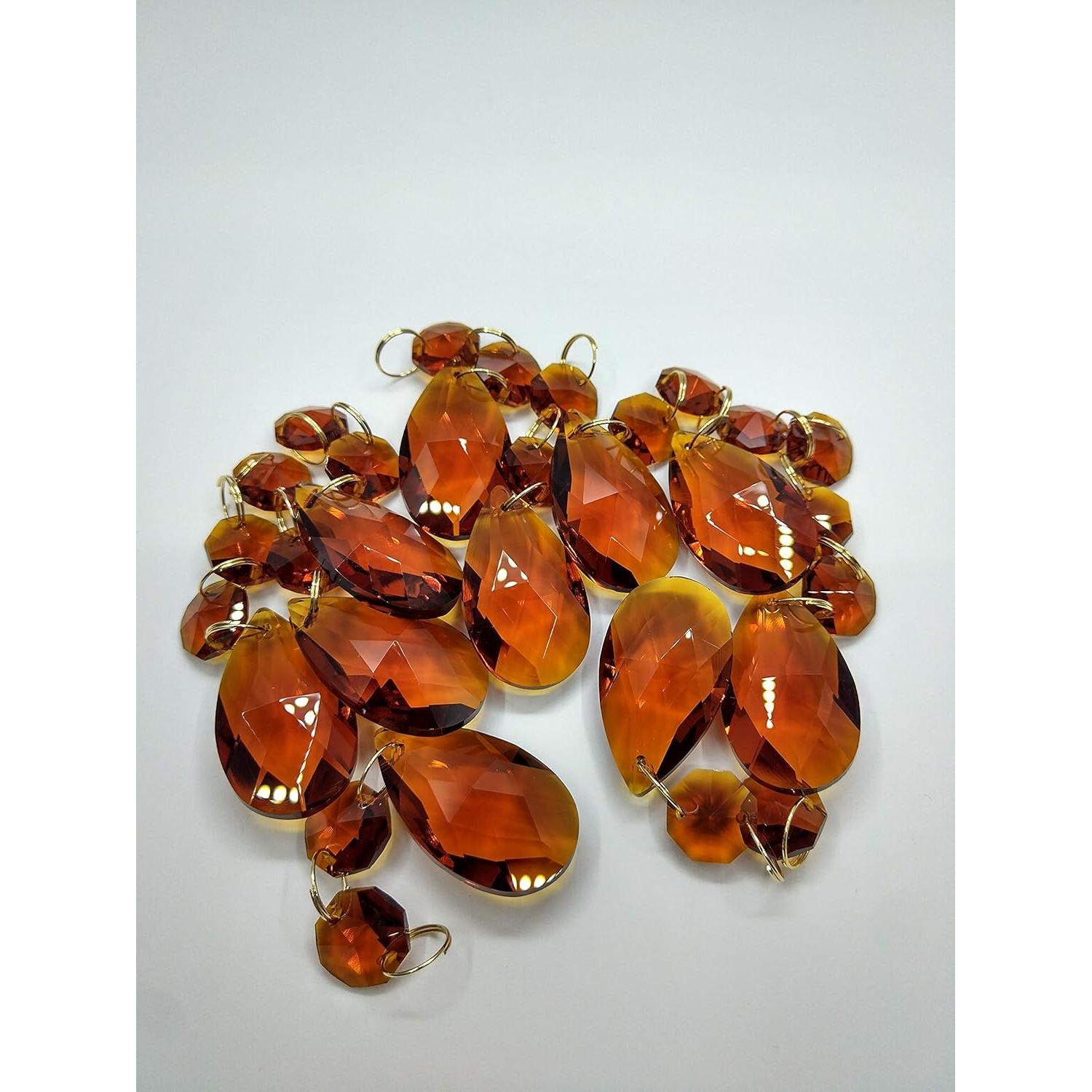 Candelabro de Cristal Ámbar Oscuro Waner 20 Piezas 7.62 cm