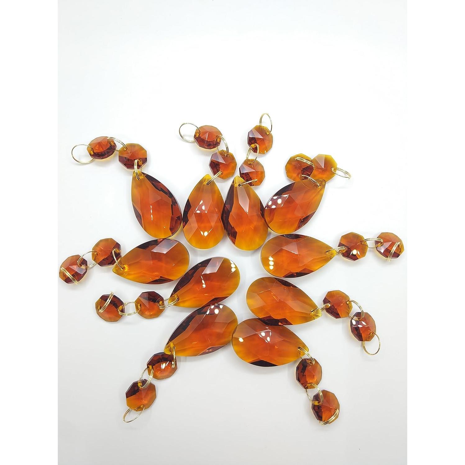 Candelabro de Cristal Ámbar Oscuro Waner 20 Piezas 7.62 cm