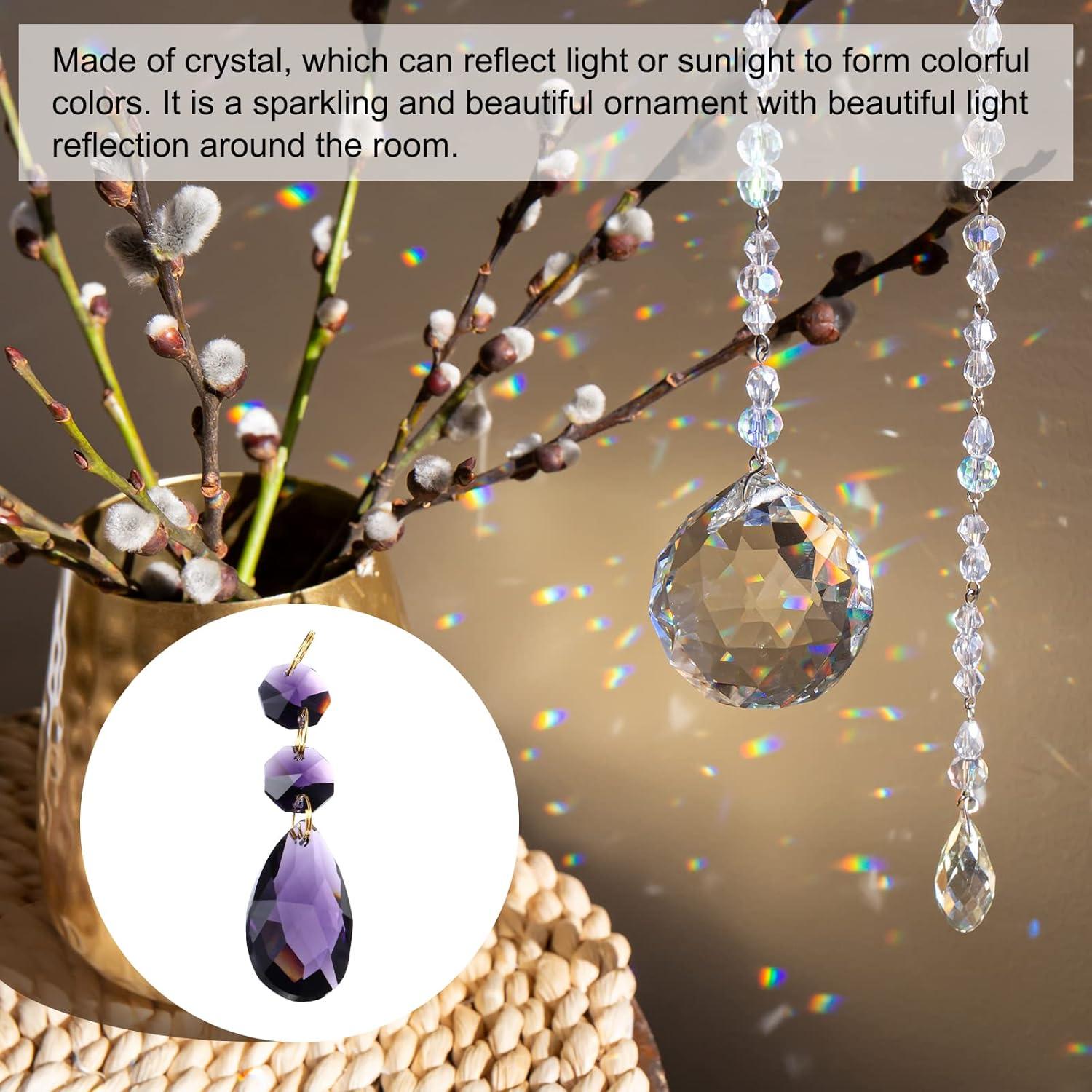 Gotas de Cristal PATIKIL 5 Paquete 38mm Púrpura para Candelabros