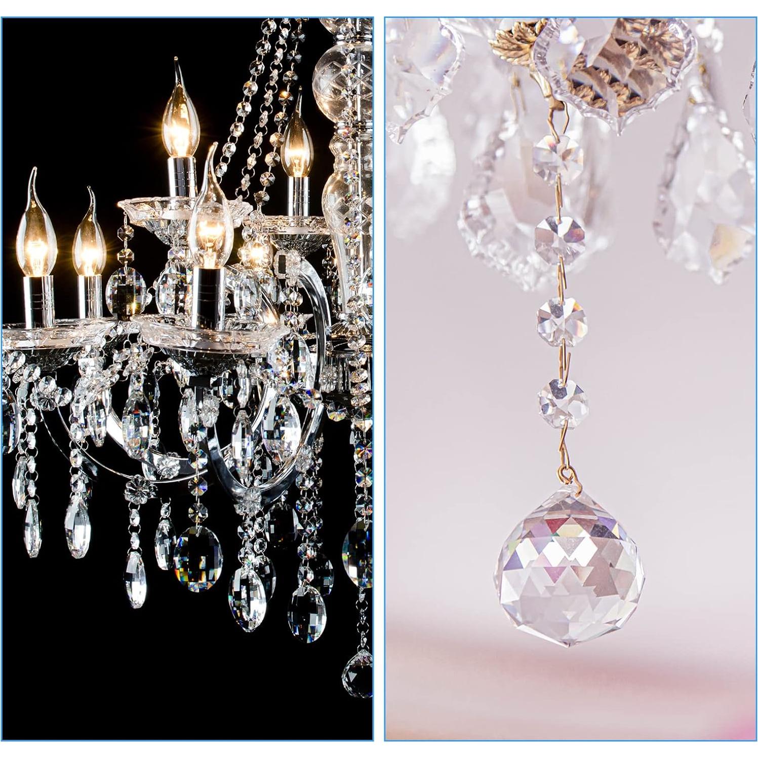 Gotas de Cristal PATIKIL 5 Paquete 38mm Púrpura para Candelabros