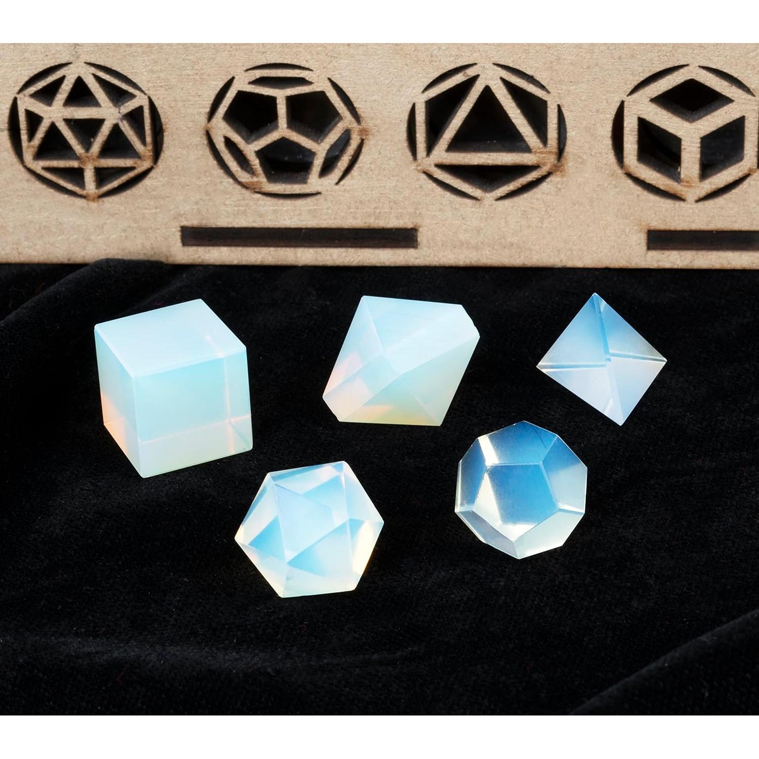 Conjunto de Cristales Sólidos Platónicos ZAICUS 5 Pcs 15-20 mm