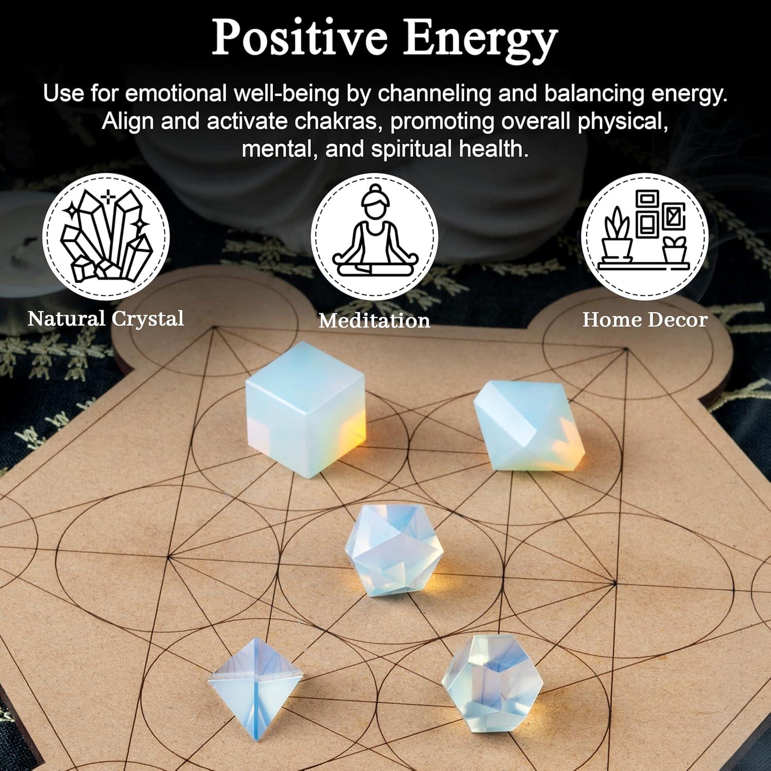 Conjunto de Cristales Sólidos Platónicos ZAICUS 5 Pcs 15-20 mm