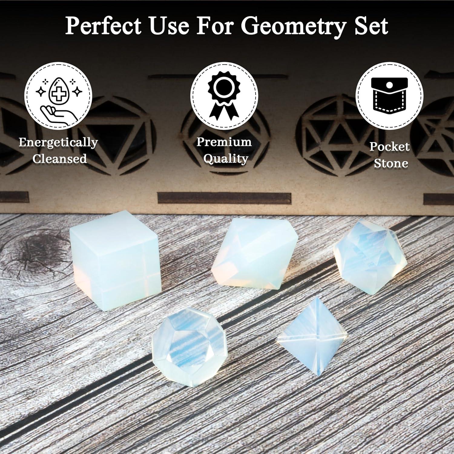 Conjunto de Cristales Sólidos Platónicos ZAICUS 5 Pcs 15-20 mm