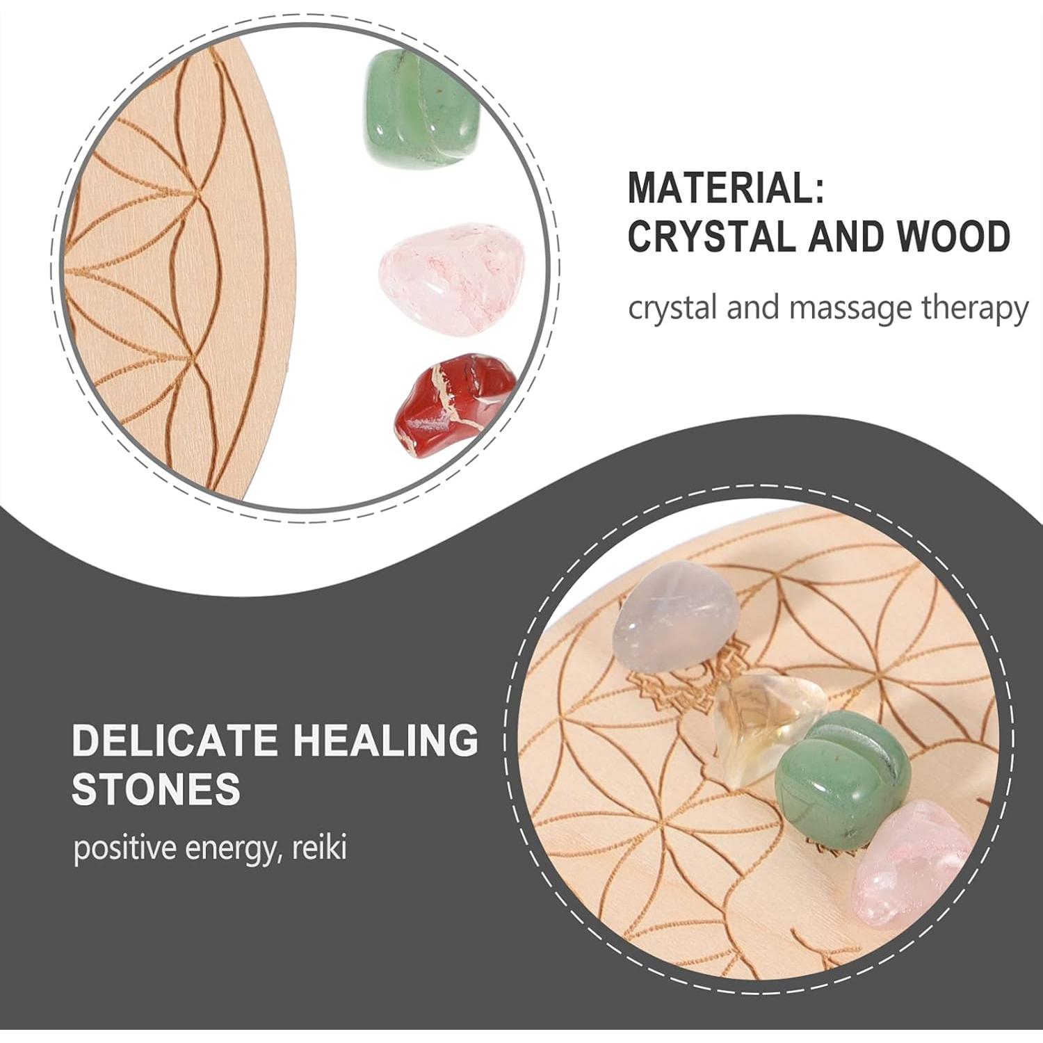 Conjunto de Cristales de Chakra Lurrose con Tablero de Madera