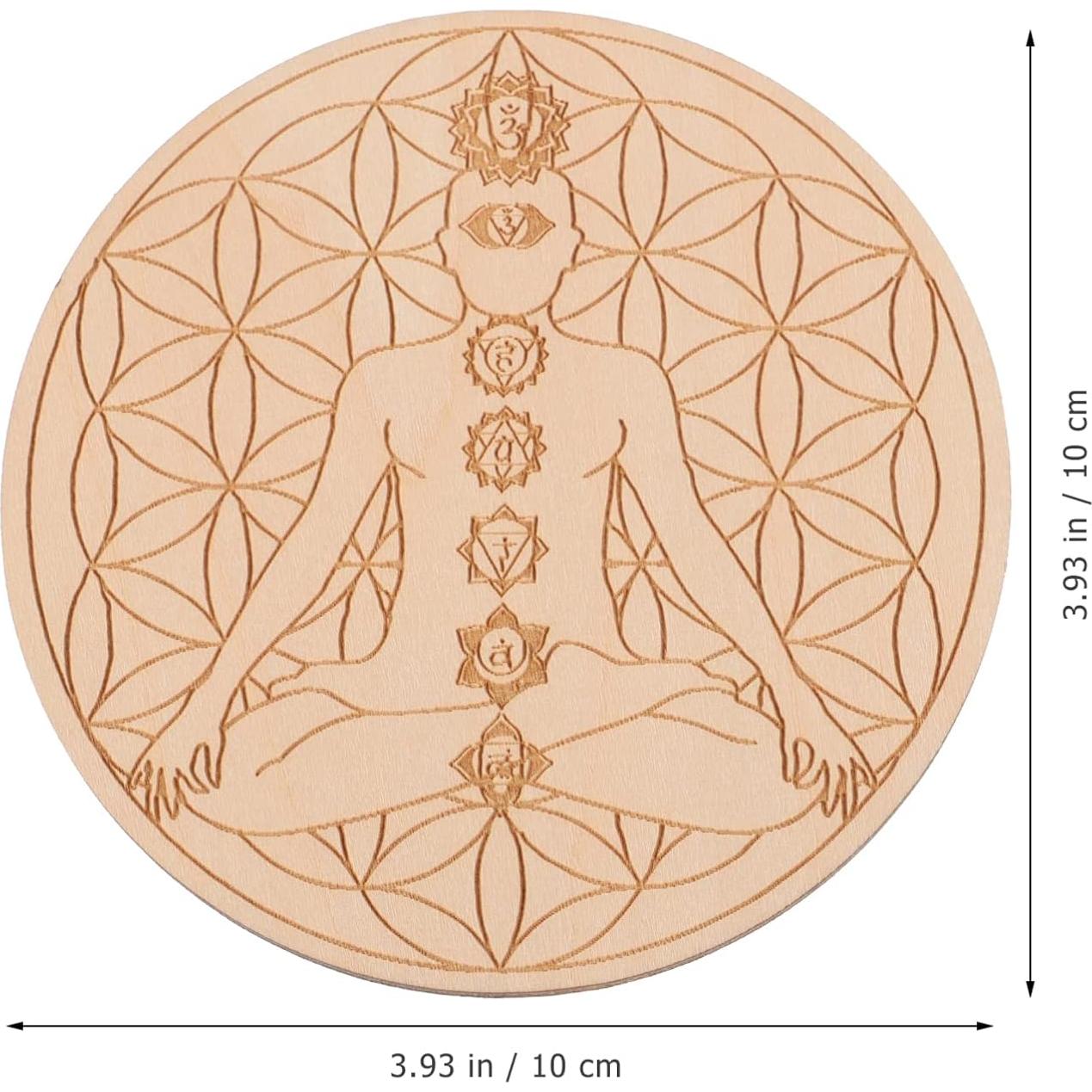 Conjunto de Cristales de Chakra Lurrose con Tablero de Madera