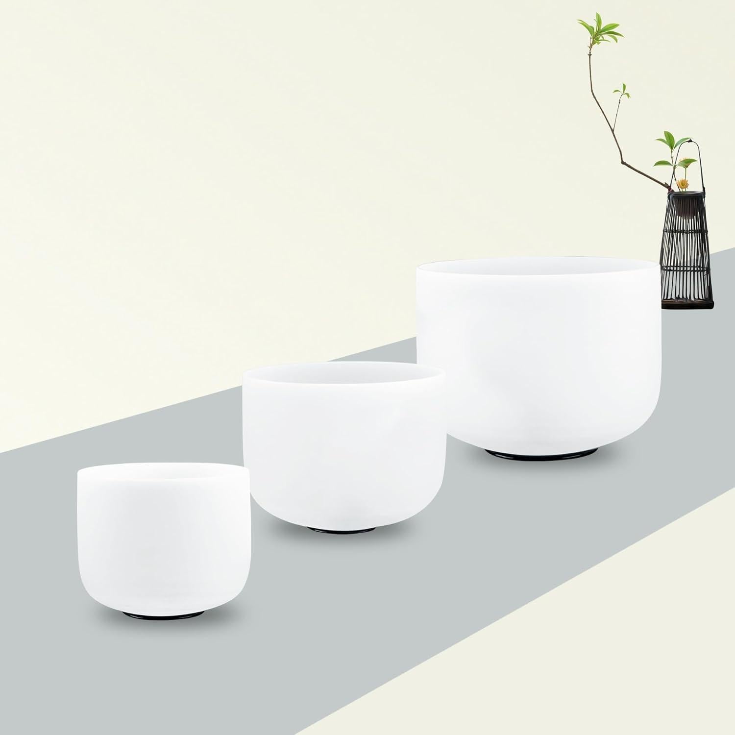 Juego de Cuencos de Cuarzo RYAN DVAN 432Hz 3 Piezas 15-25cm