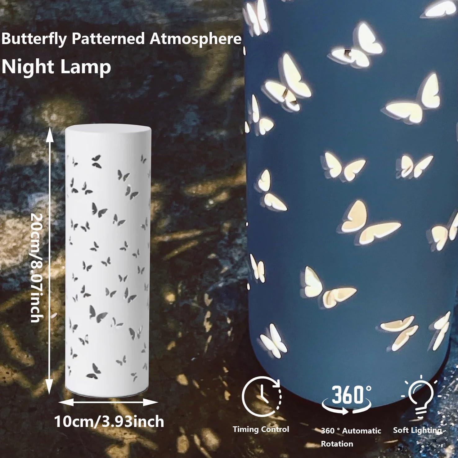 Lámpara de Noche Mariposa LED YIKEGE 20.5cm USB Rotatable