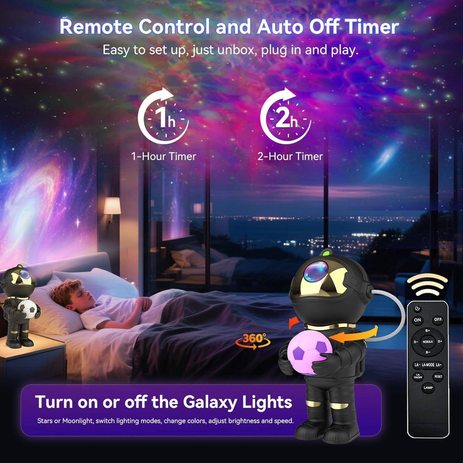 Proyector de Estrellas YLQ Astronauta con Control Remoto 20cm