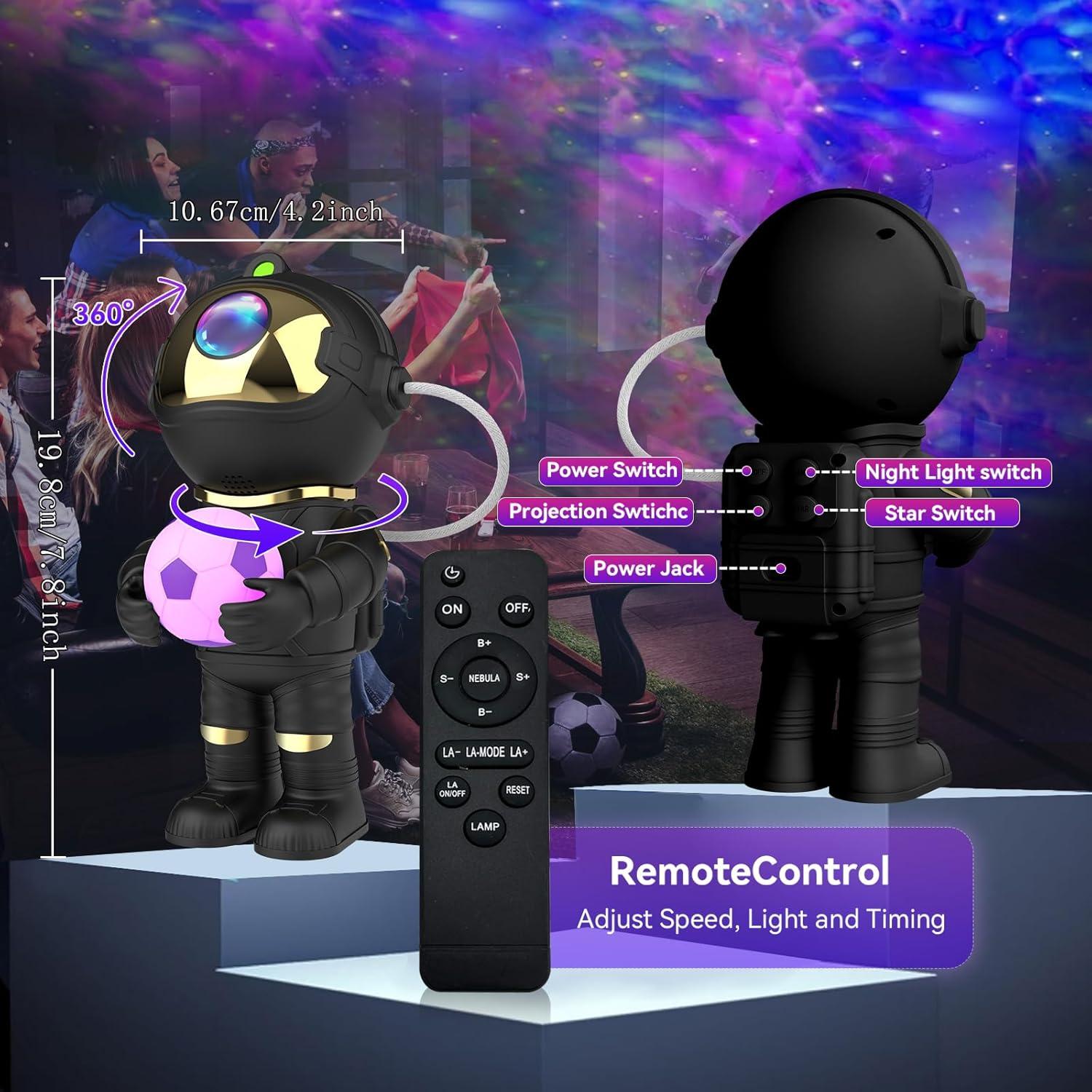 Proyector de Estrellas YLQ Astronauta con Control Remoto 20cm