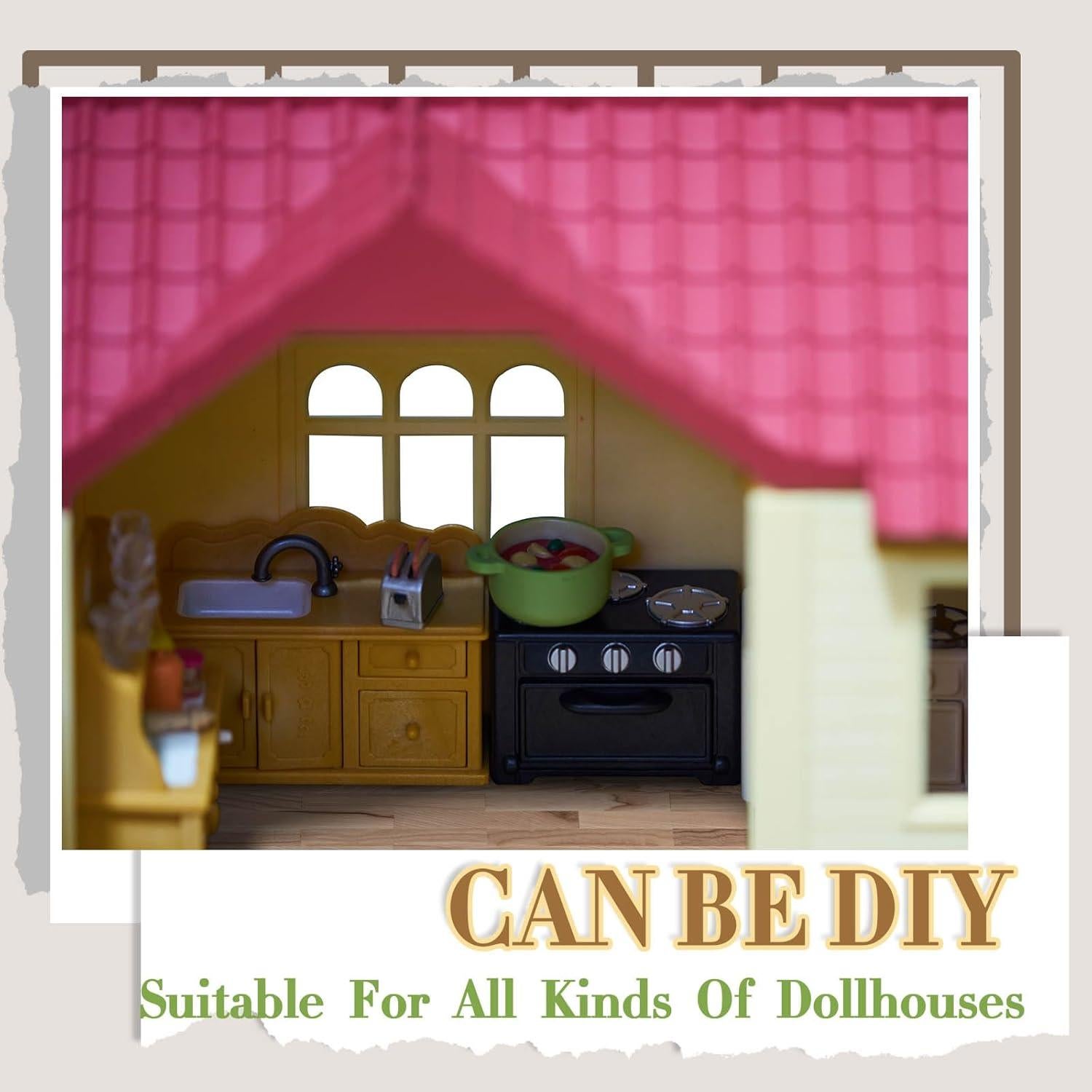 Papel Tapiz y Suelo Miniatura Flutesan 12 Pcs Estilo Natural