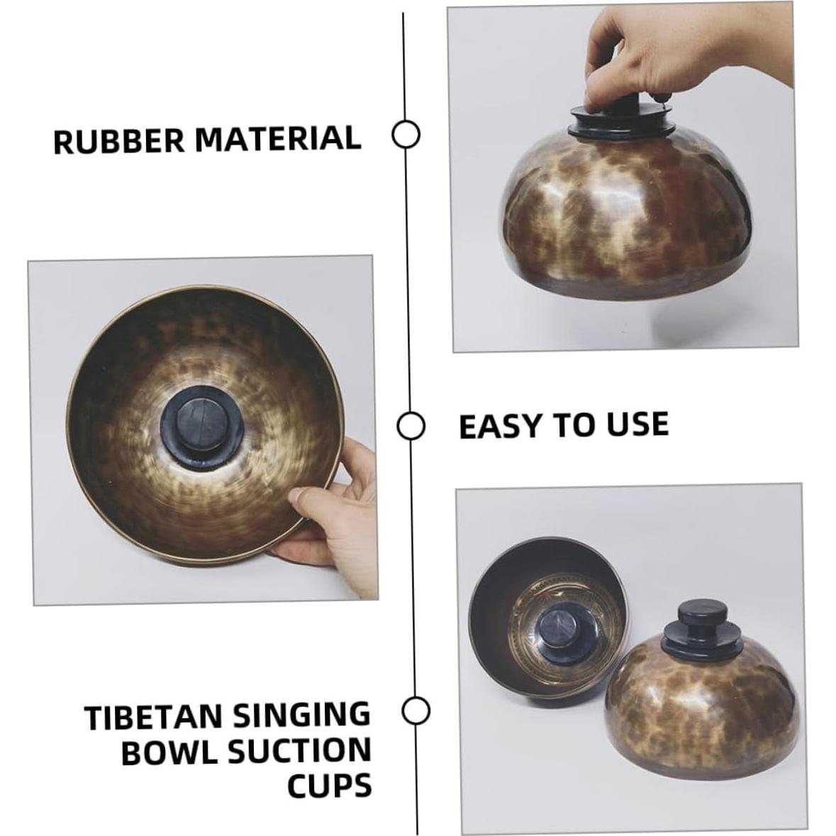 Mikinona Ventosas de Goma para Cuencos Cantores 3 Pcs