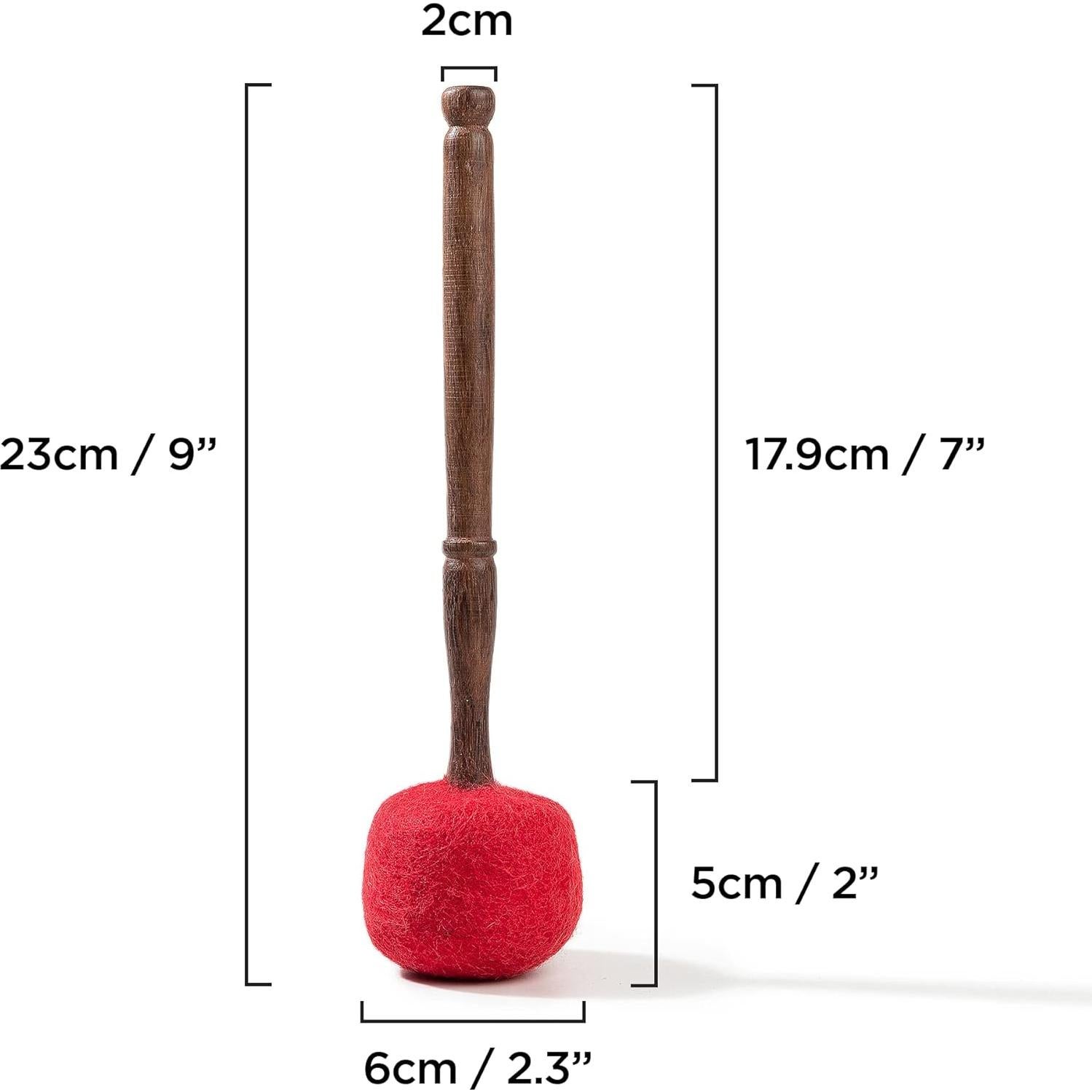 Mazo de tambor de fieltro de lana Himalayan Bazaar 22.86 cm