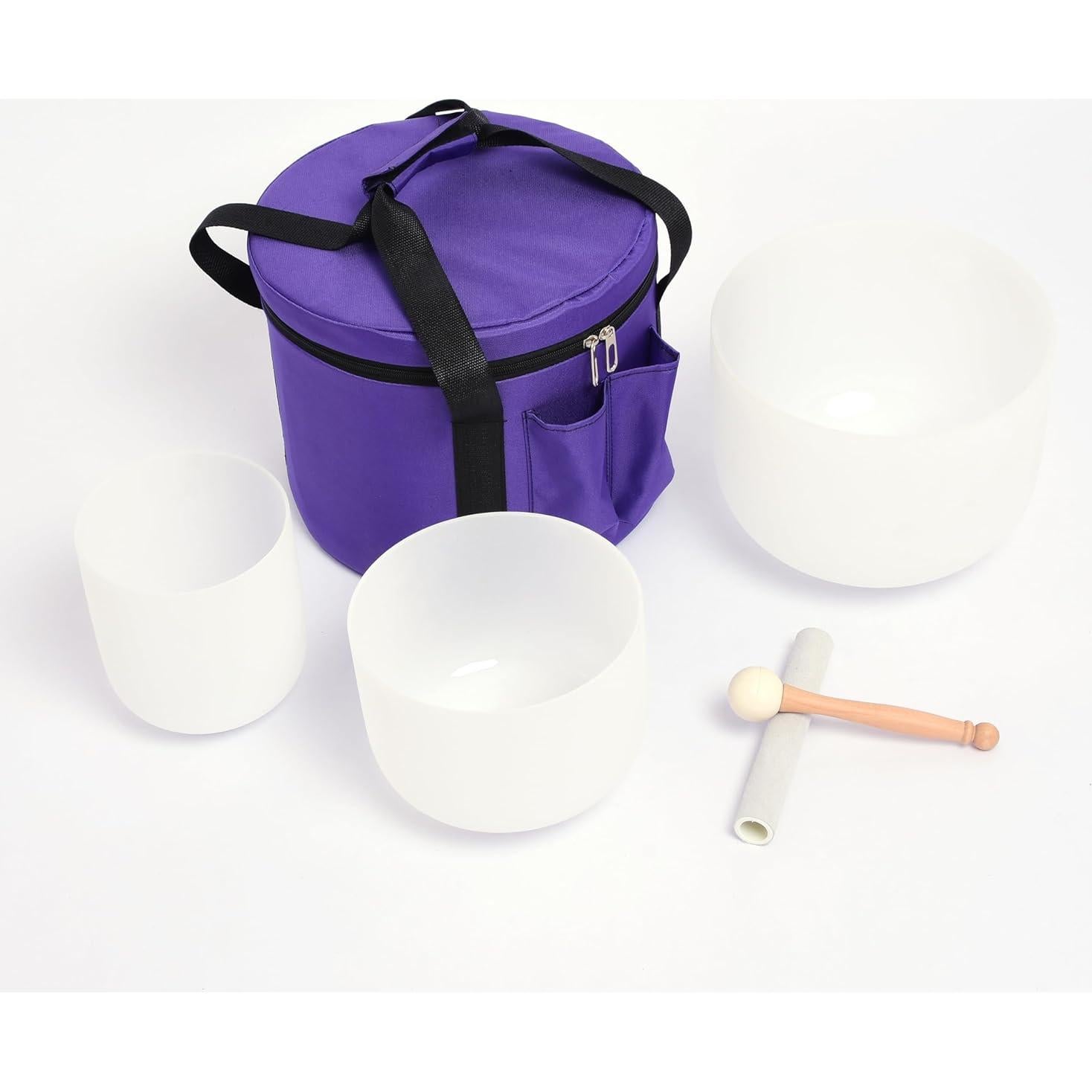 Set de 3 Bolas de Canto de Cristal Territory 15-25 cm con Funda