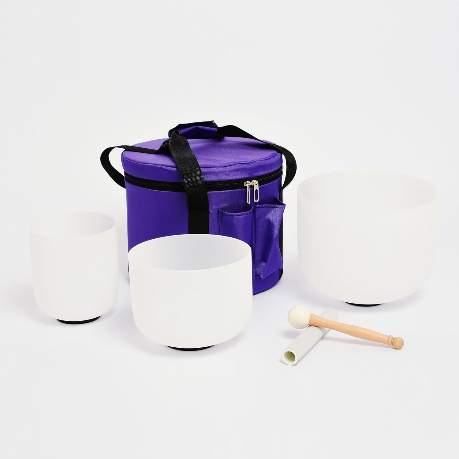 Set de 3 Bolas de Canto de Cristal Territory 15-25 cm con Funda