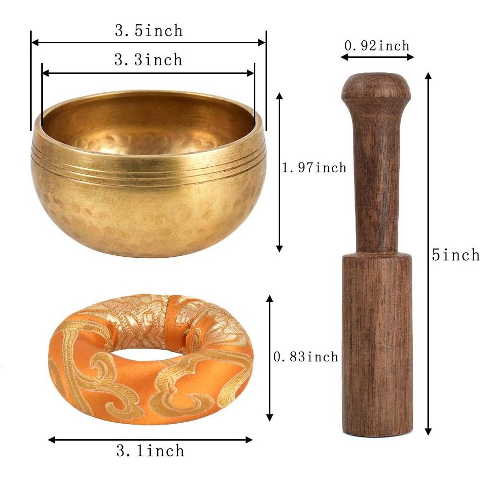 Juego de Cuencos Cantores Tibetanos HOKPA 8.4 cm con Bolsa de Seda