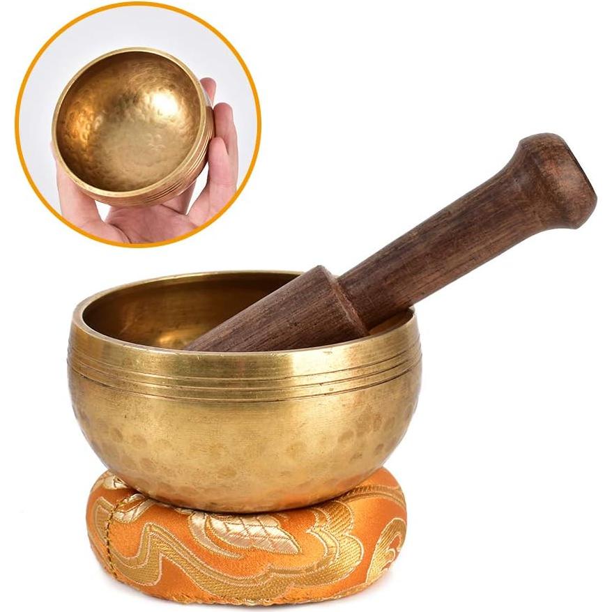 Juego de Cuencos Cantores Tibetanos HOKPA 8.4 cm con Bolsa de Seda