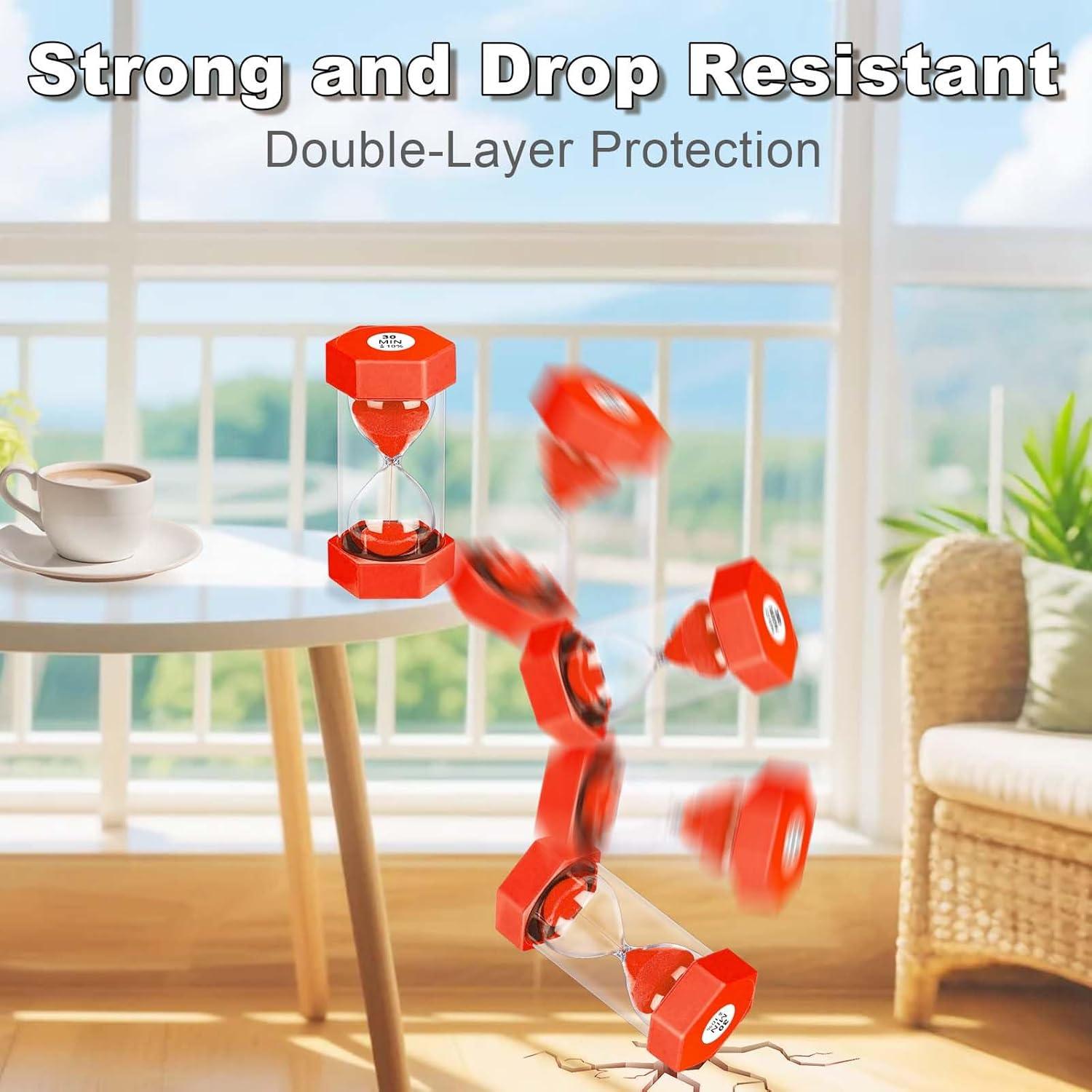 Reloj de Arena Colorido YLTIMER 30 Minutos Hexagonal Rojo