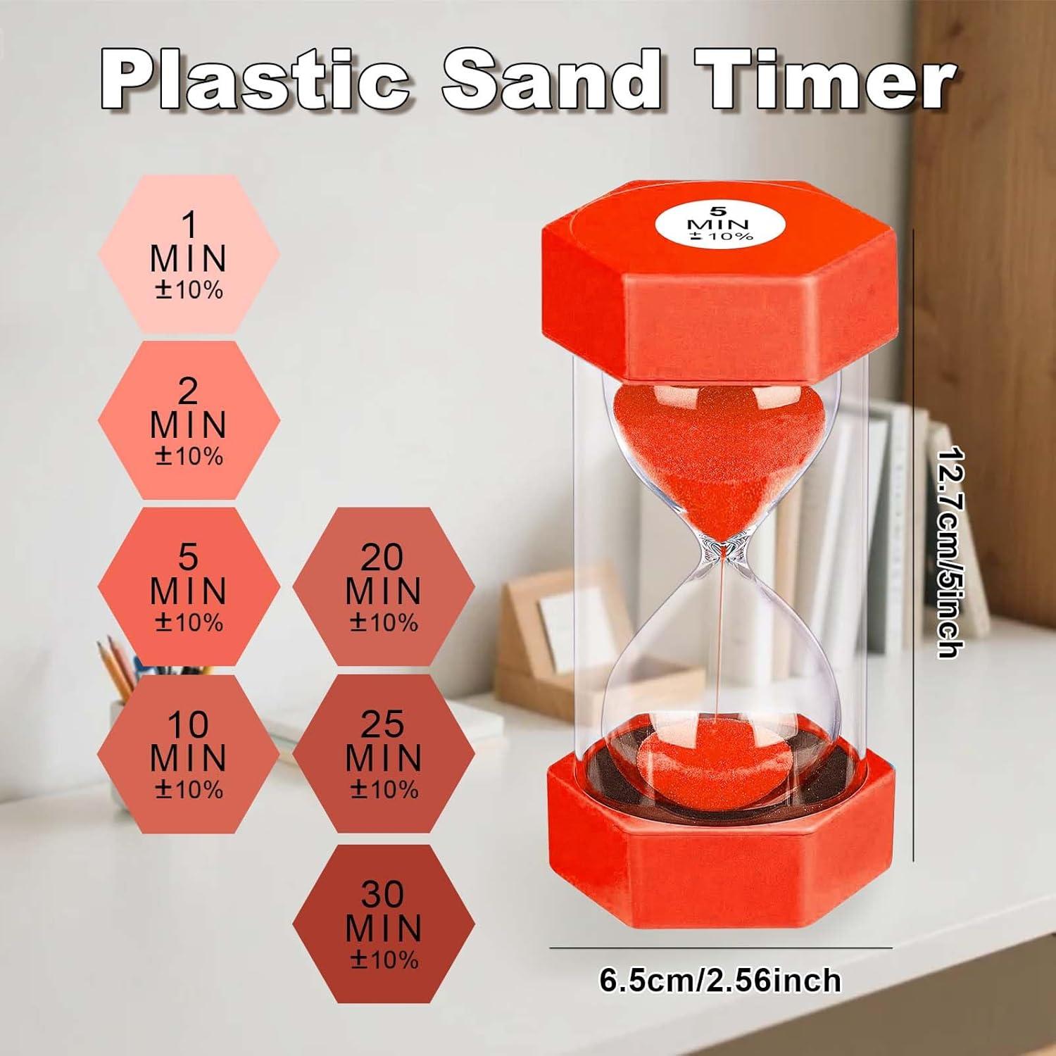 Reloj de Arena Colorido YLTIMER 30 Minutos Hexagonal Rojo