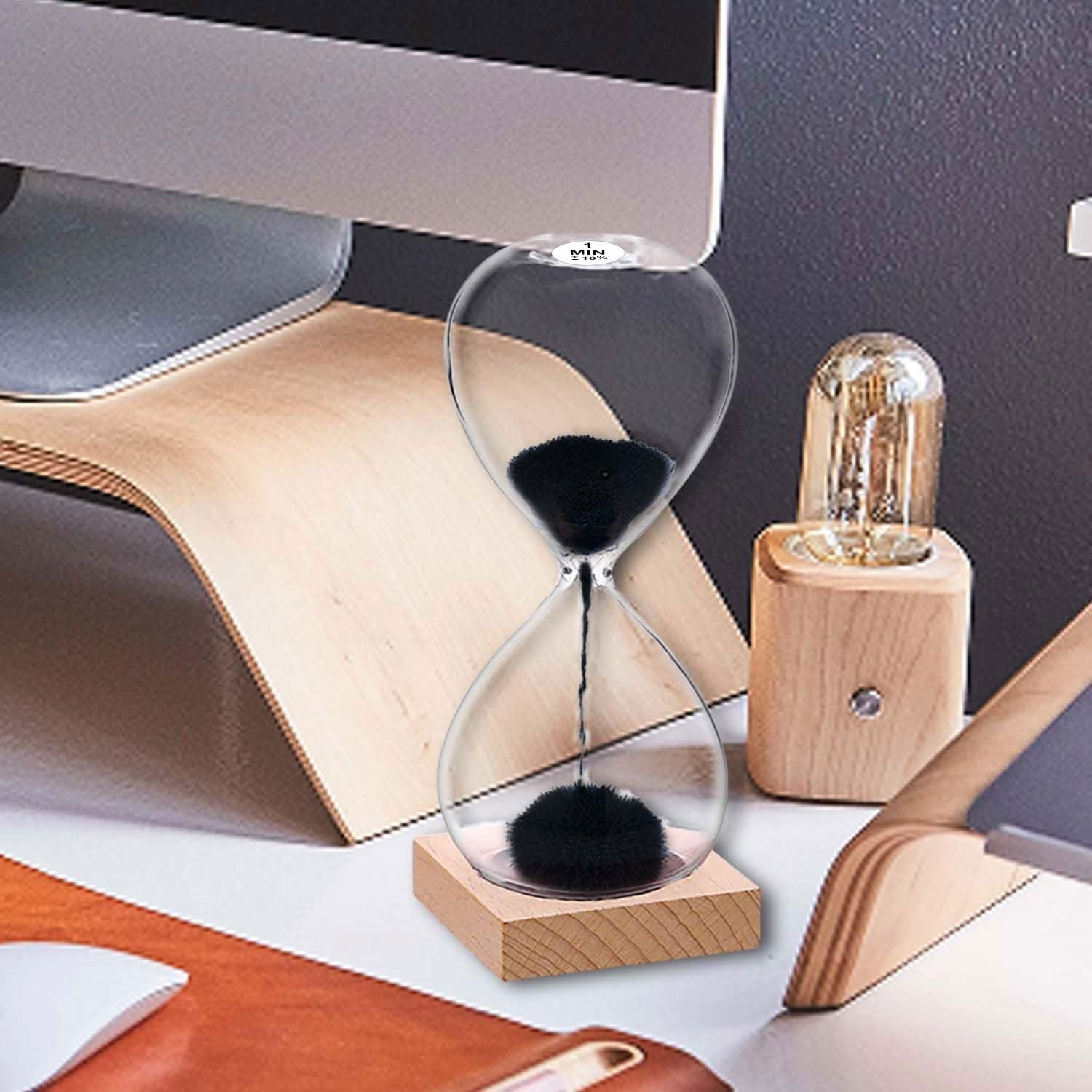 Reloj de Arena Magnético SuLiao 1 Minuto con Base de Madera