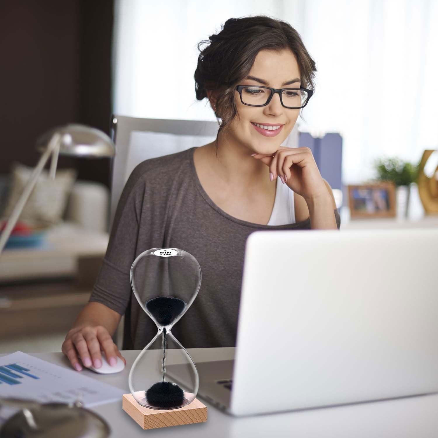 Reloj de Arena Magnético SuLiao 1 Minuto con Base de Madera