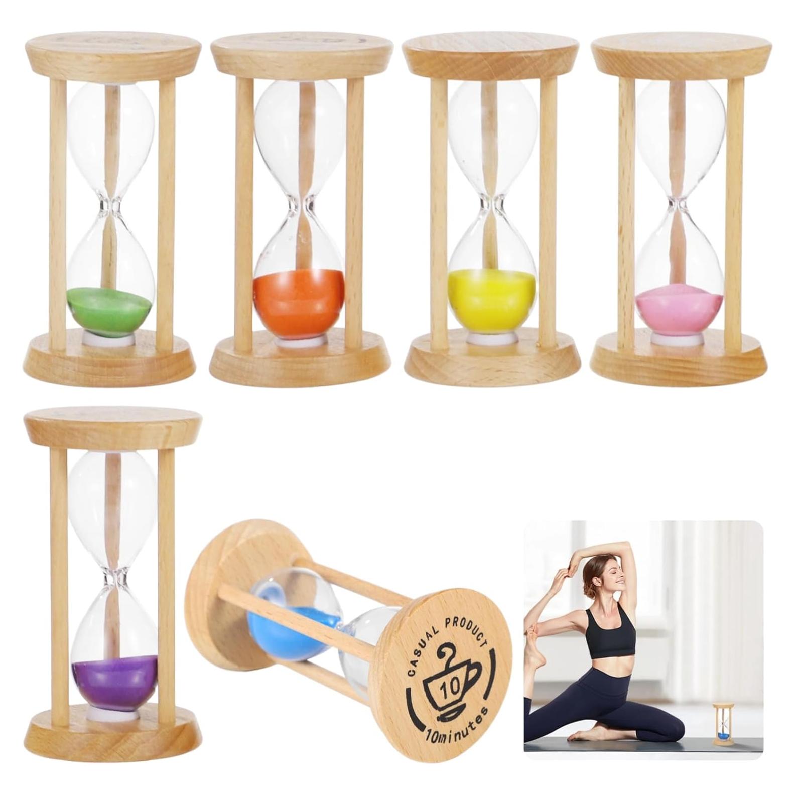 Juego de 6 Relojes de Arena Varku de Madera Multicolor