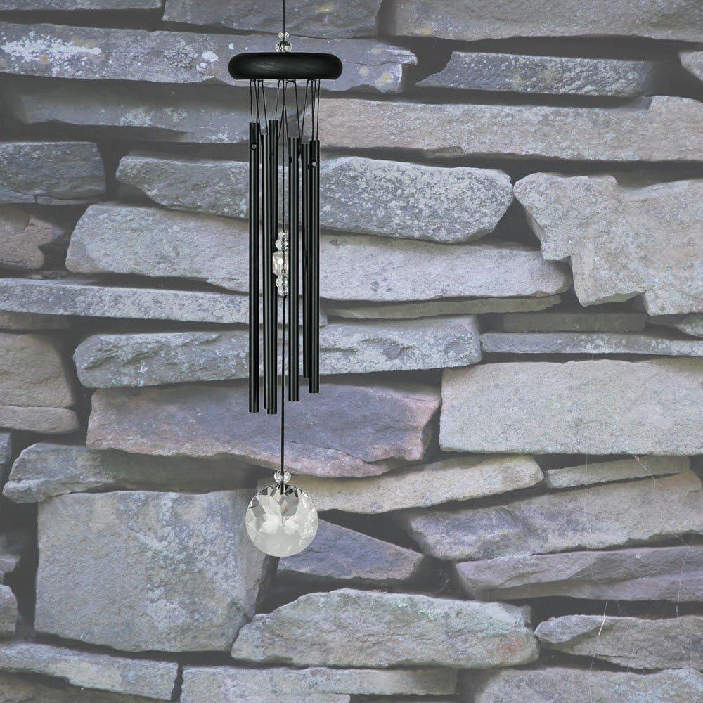 Campana de Viento Woodstock Meditación de Cristal Negra 40.64 cm