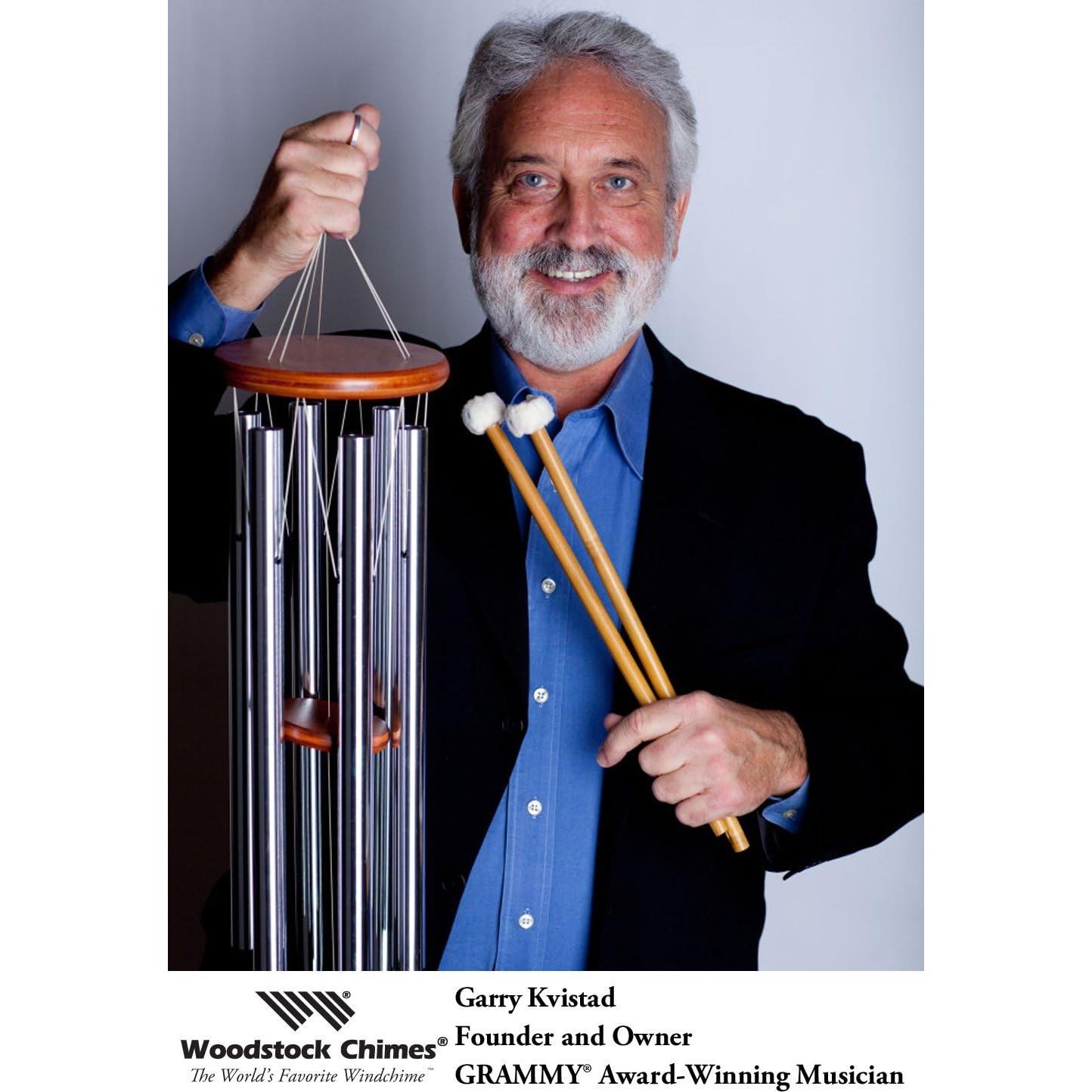 Campana de Viento Woodstock Meditación de Cristal Negra 40.64 cm