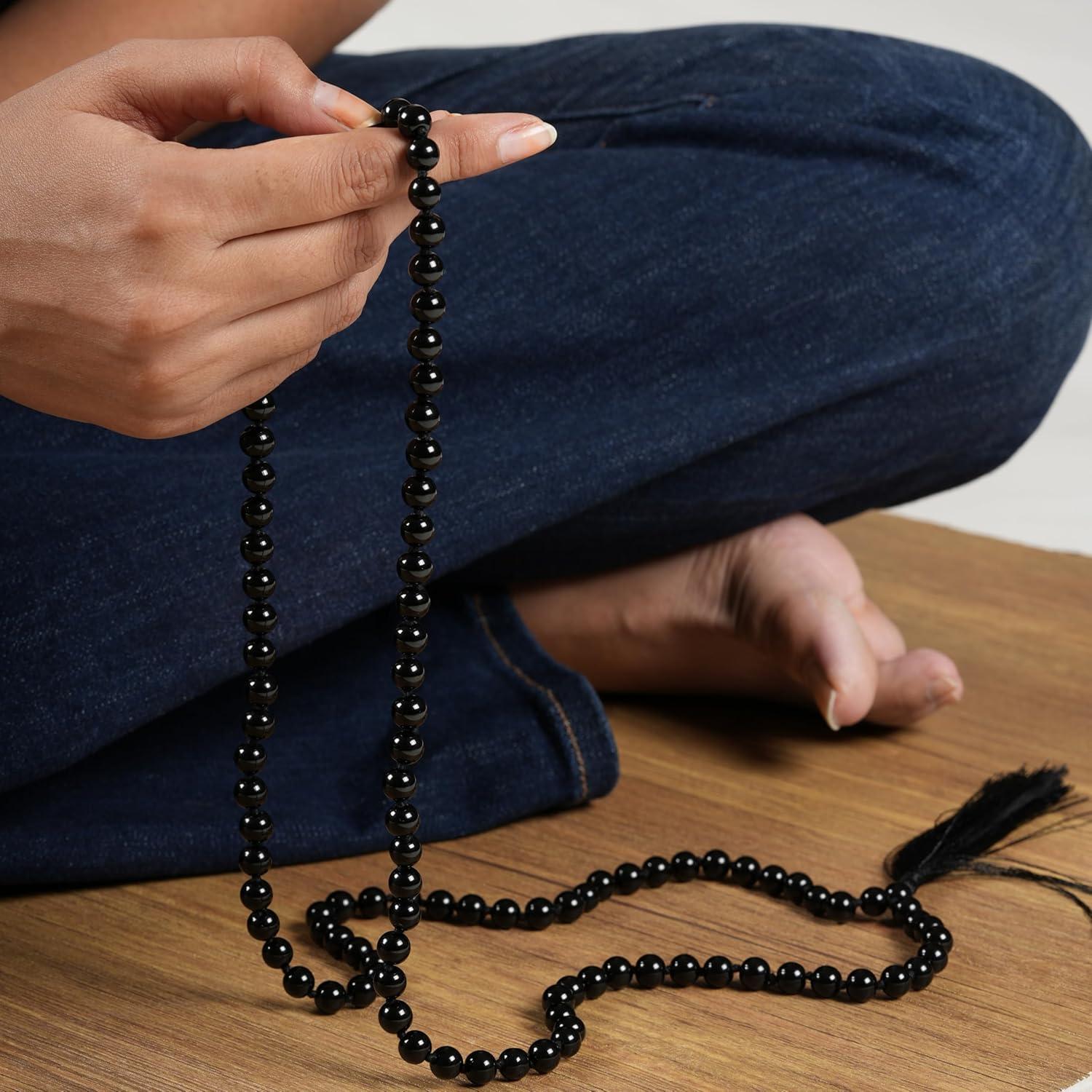 Mala de Oración 108 Cuentas Tourmalina Negra Natural