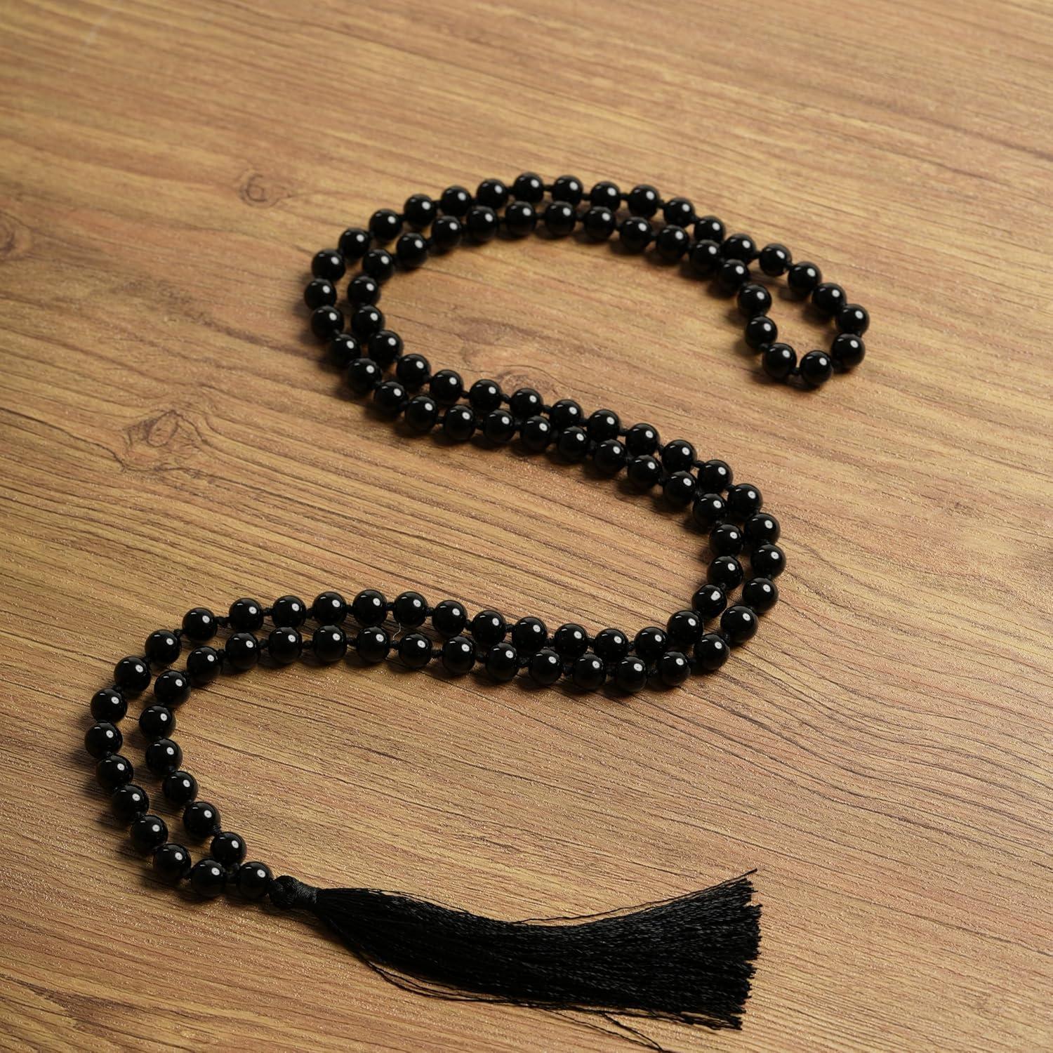 Mala de Oración 108 Cuentas Tourmalina Negra Natural