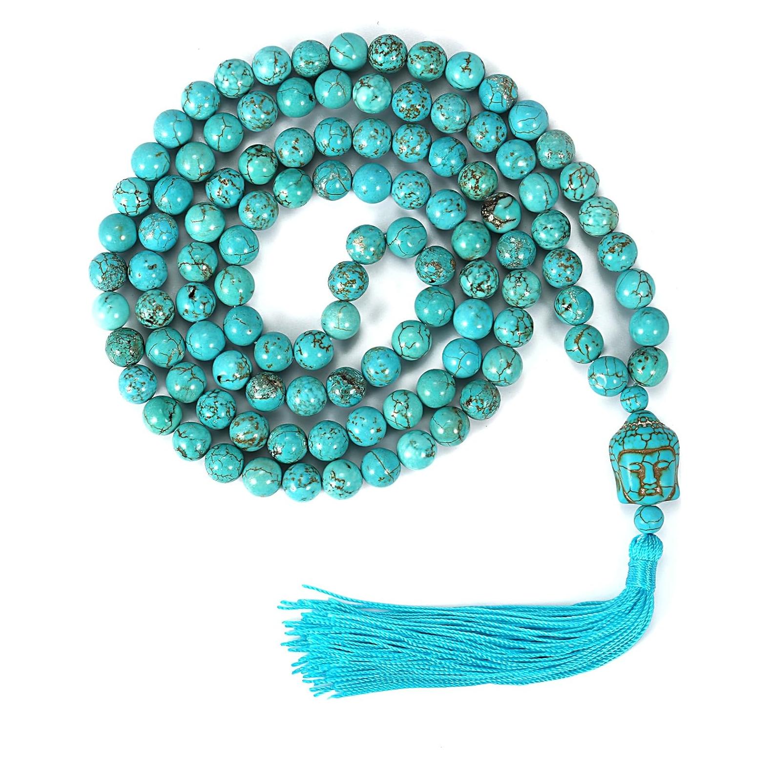 Pulsera Mala Liuanan 108 Cuentas 8mm Turquesa Natural