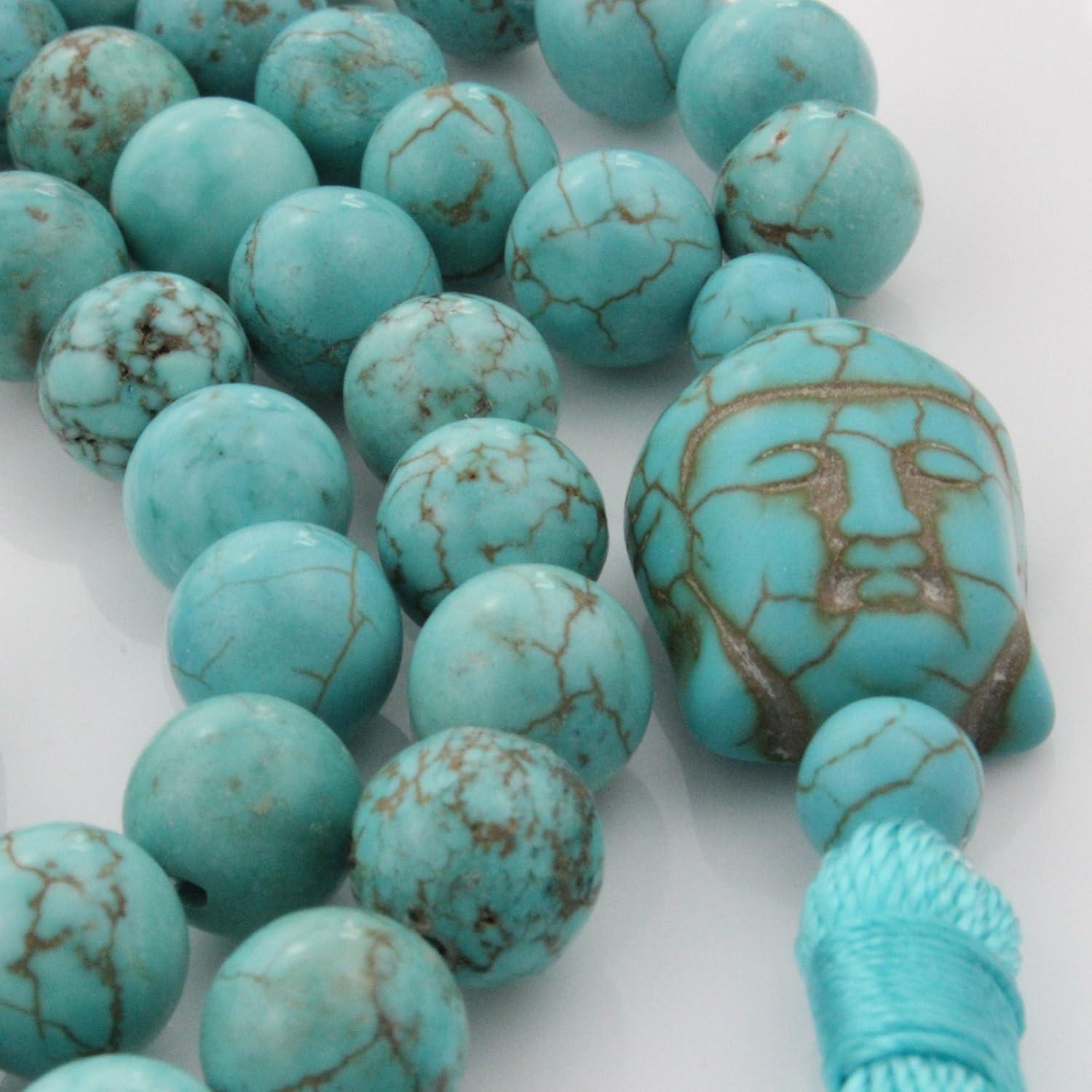 Pulsera Mala Liuanan 108 Cuentas 8mm Turquesa Natural