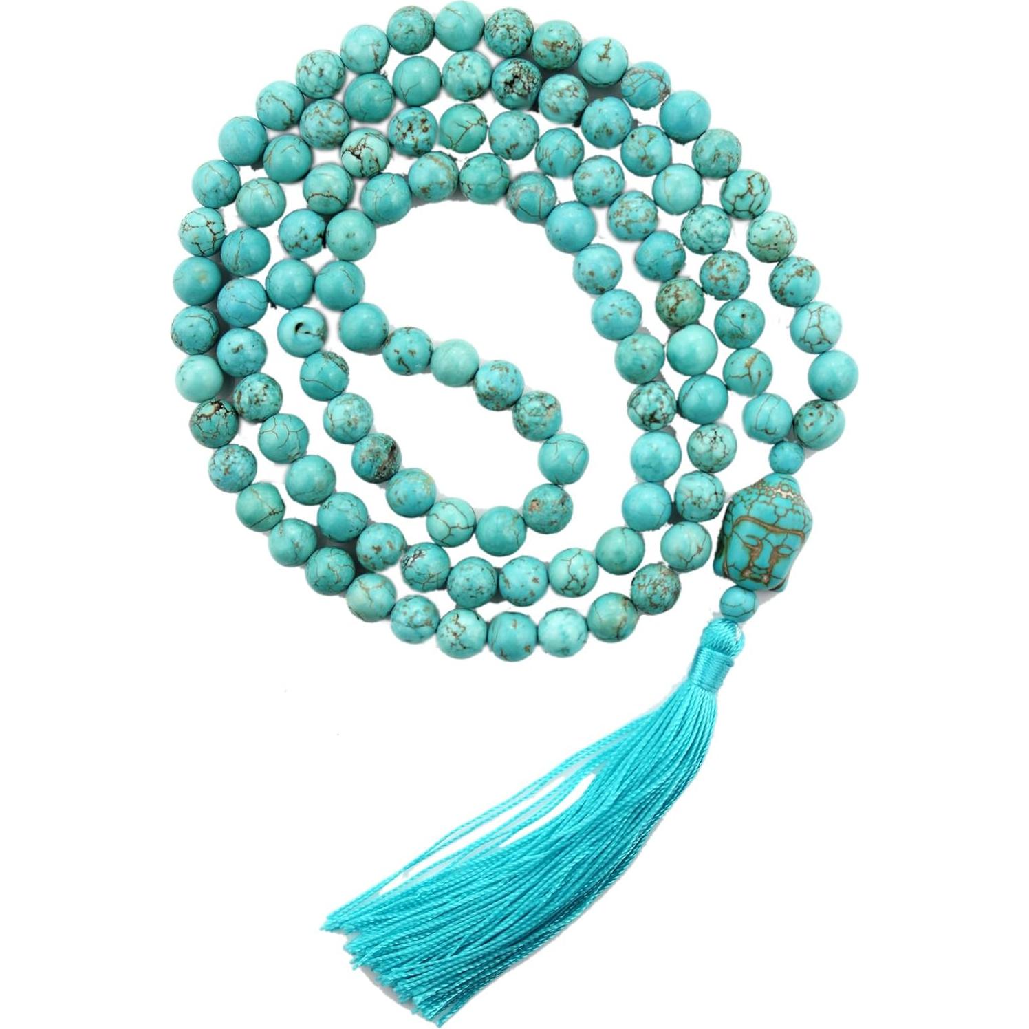 Pulsera Mala Liuanan 108 Cuentas 8mm Turquesa Natural