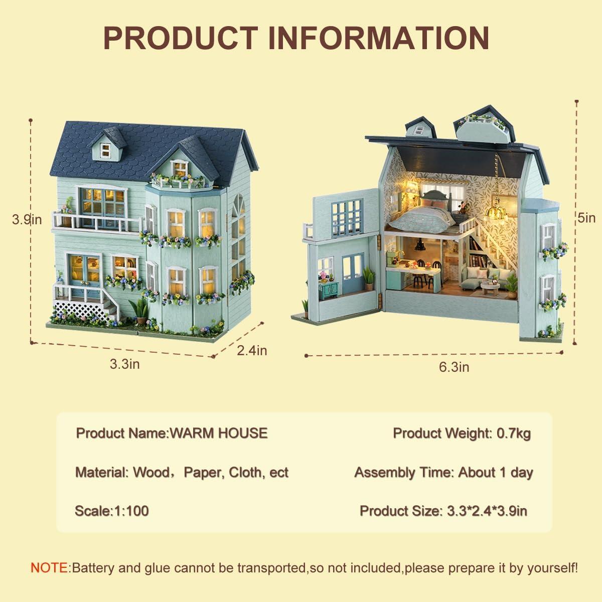 Kit Casa Miniatura DIY CUTEROOM Mansi&oacute;n C&aacute;lida con Muebles