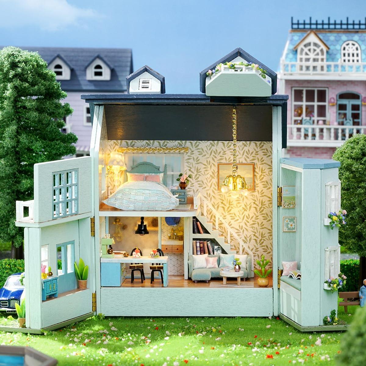 Kit Casa Miniatura DIY CUTEROOM Mansi&oacute;n C&aacute;lida con Muebles