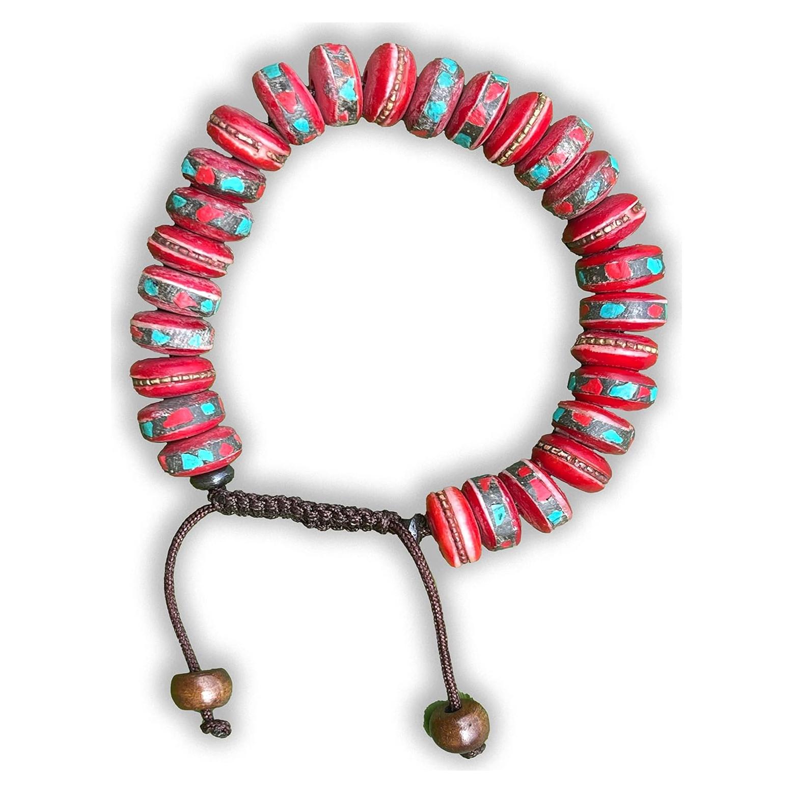 Mala de Muñeca Budista Tibetano Hecho a Mano - Hueso de Yak