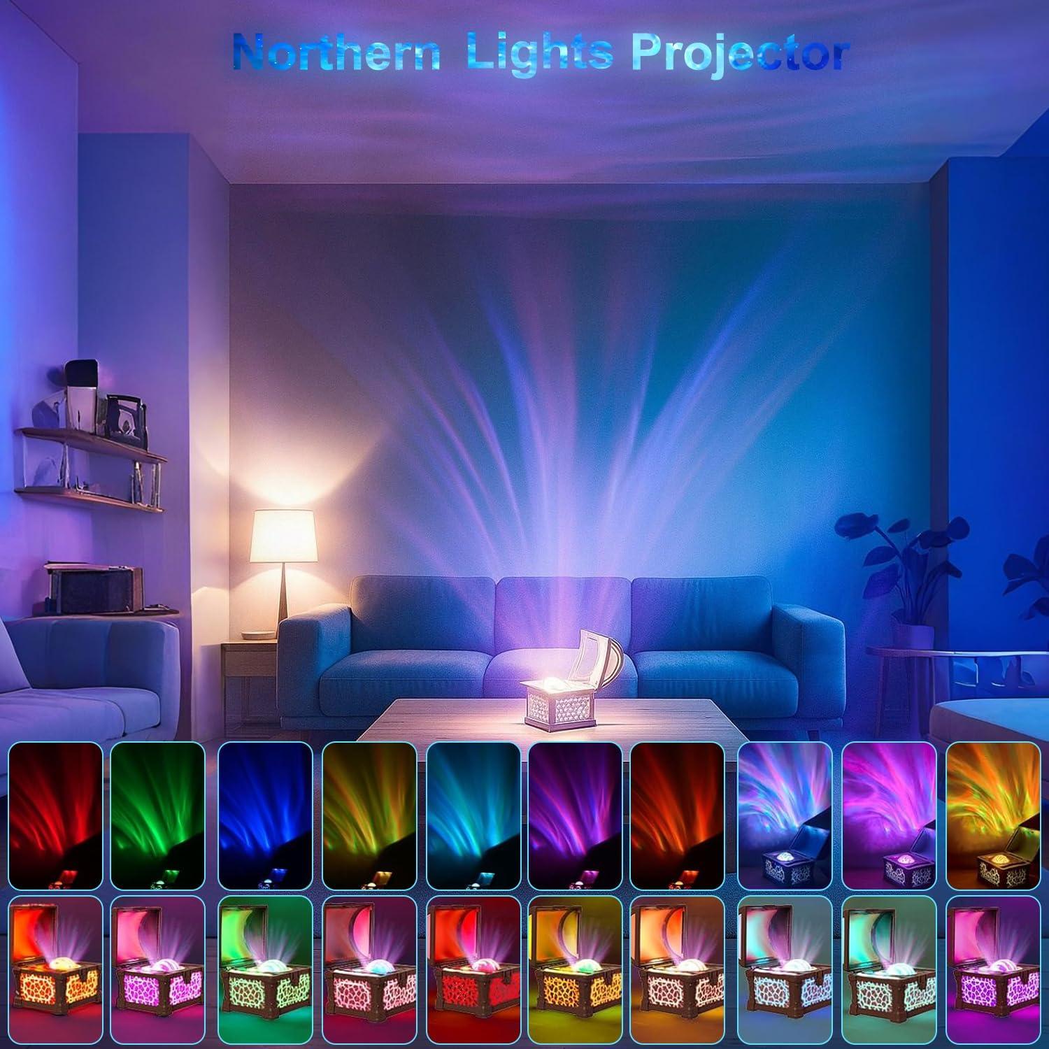 Proyector de Luces del Norte Rosa con Control Remoto y Ruido Blanco