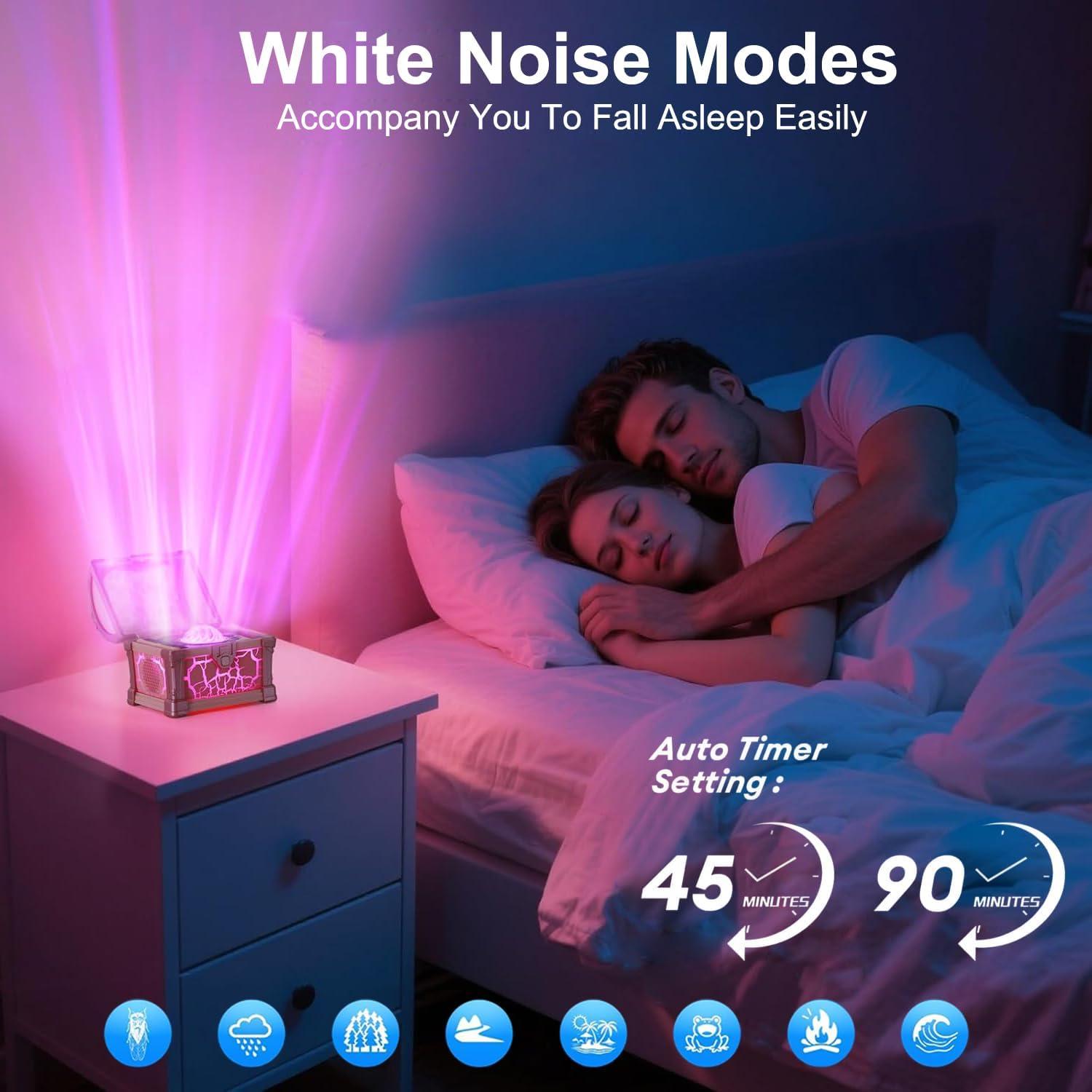 Proyector de Luces del Norte Rosa con Control Remoto y Ruido Blanco