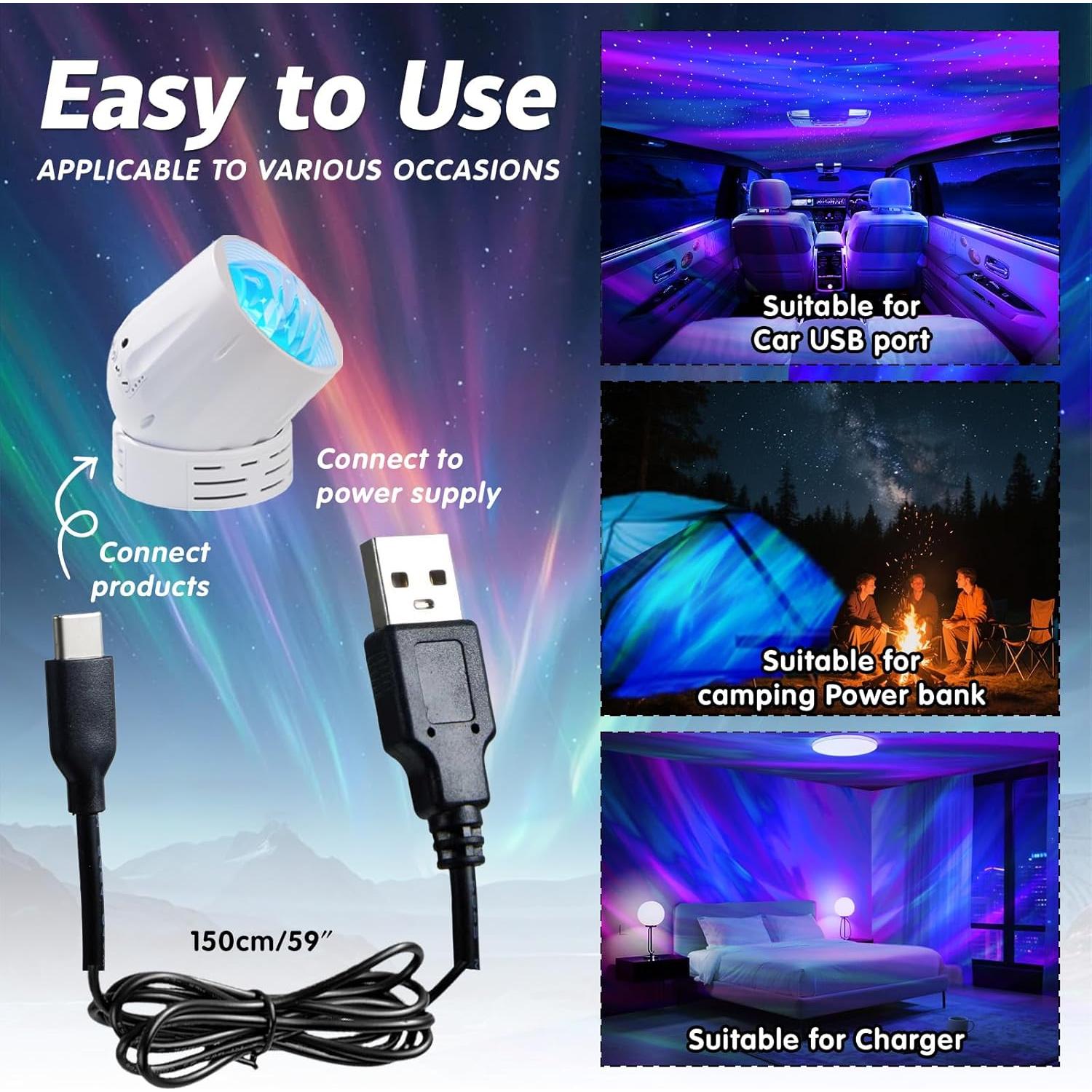 Proyector de Luz Aurora Joytey BL-XK01, 22 Colores, Luz Nocturna