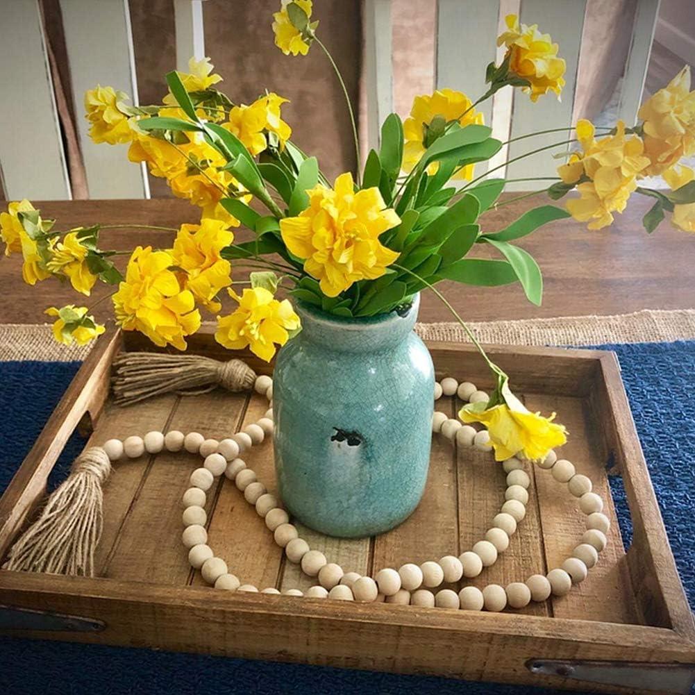 Guirnalda de Perlas de Madera LSKYTOP 147.32 cm con Borlas