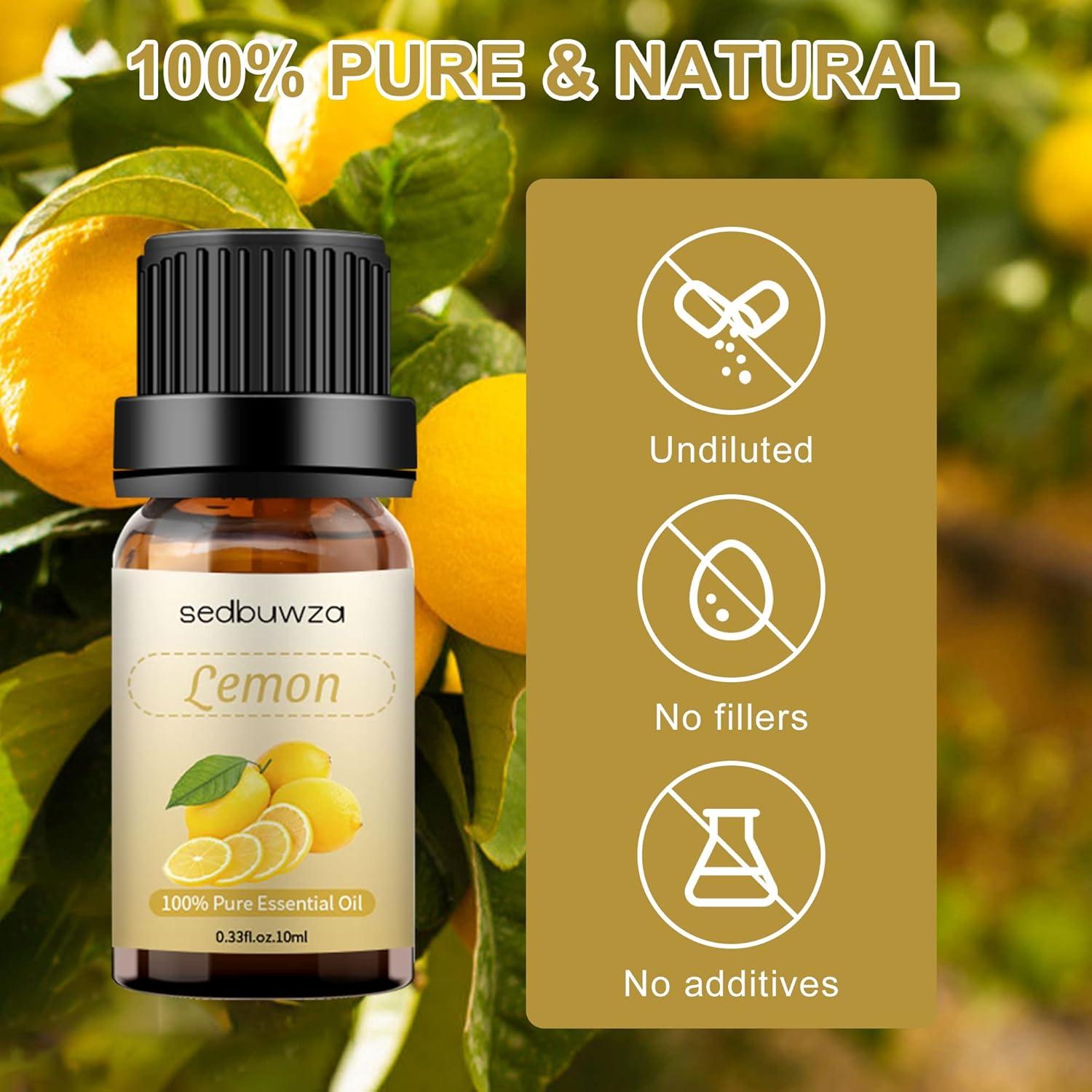 Aceite Esencial de Limón Puro 9.86 ml Sedbuwza - Aromaterapia