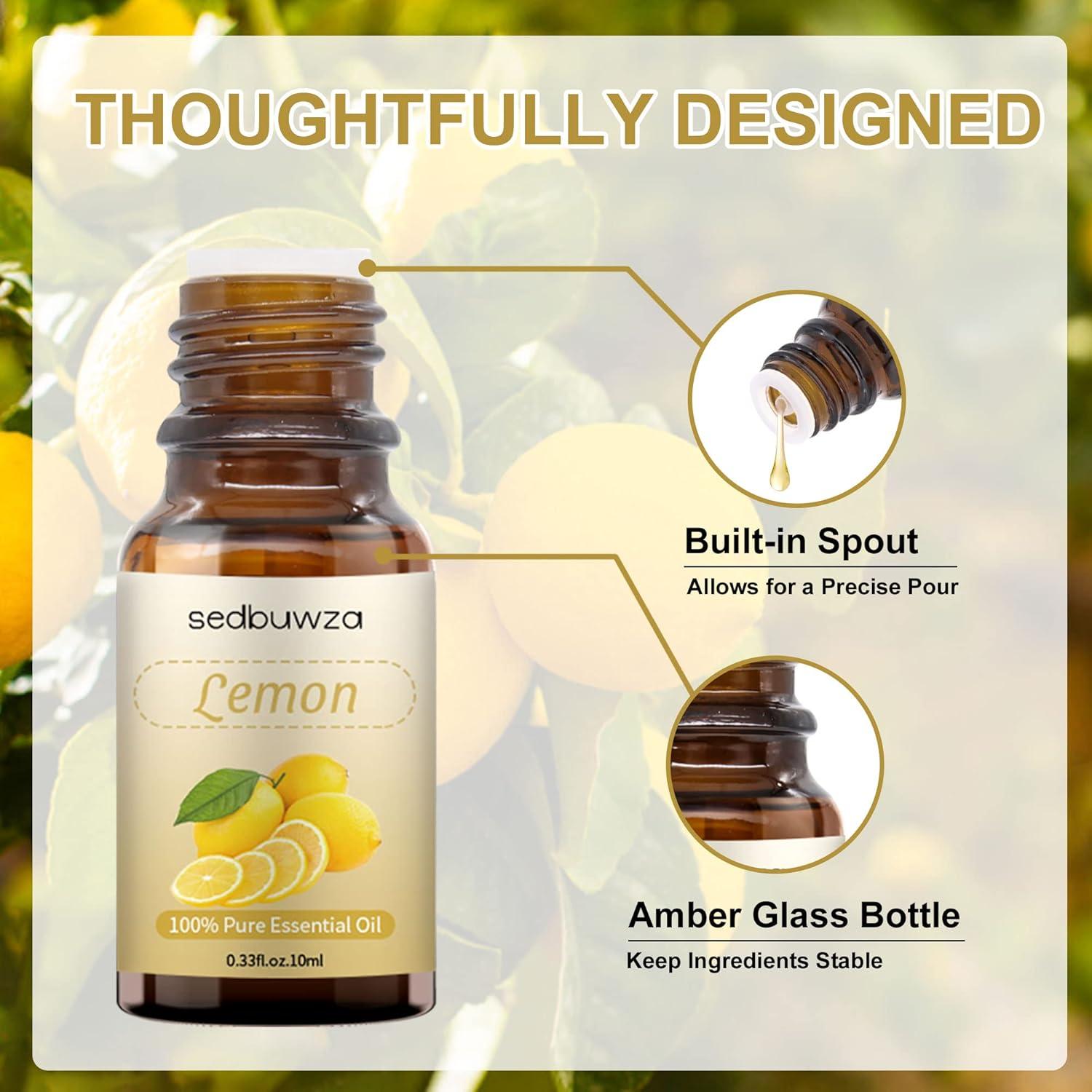 Aceite Esencial de Limón Puro 9.86 ml Sedbuwza - Aromaterapia