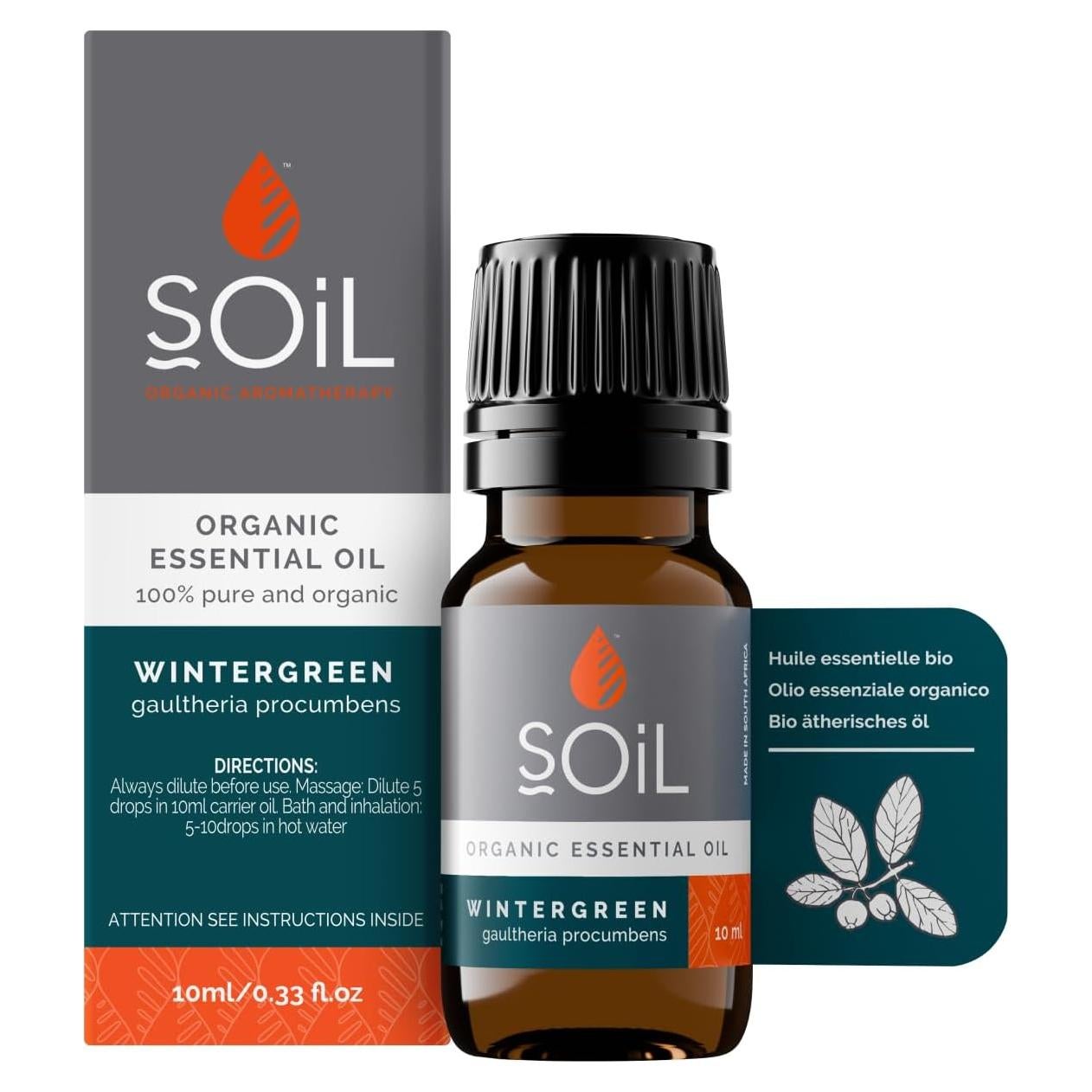 Aceite Esencial de Invierno SOiL Orgánico 10ml - 100% Puro y Natural