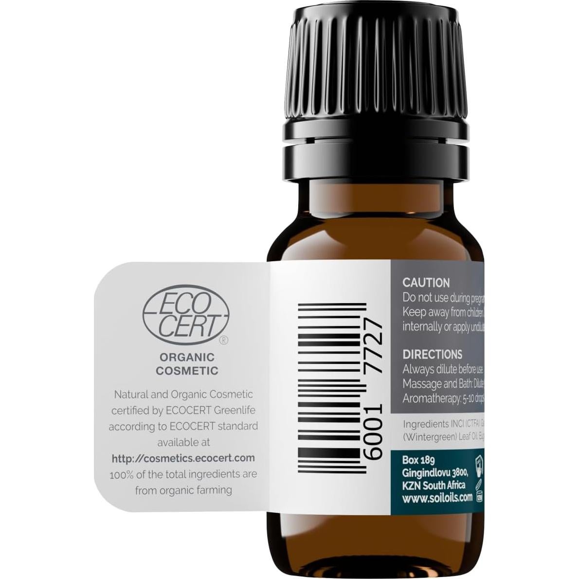 Aceite Esencial de Invierno SOiL Orgánico 10ml - 100% Puro y Natural